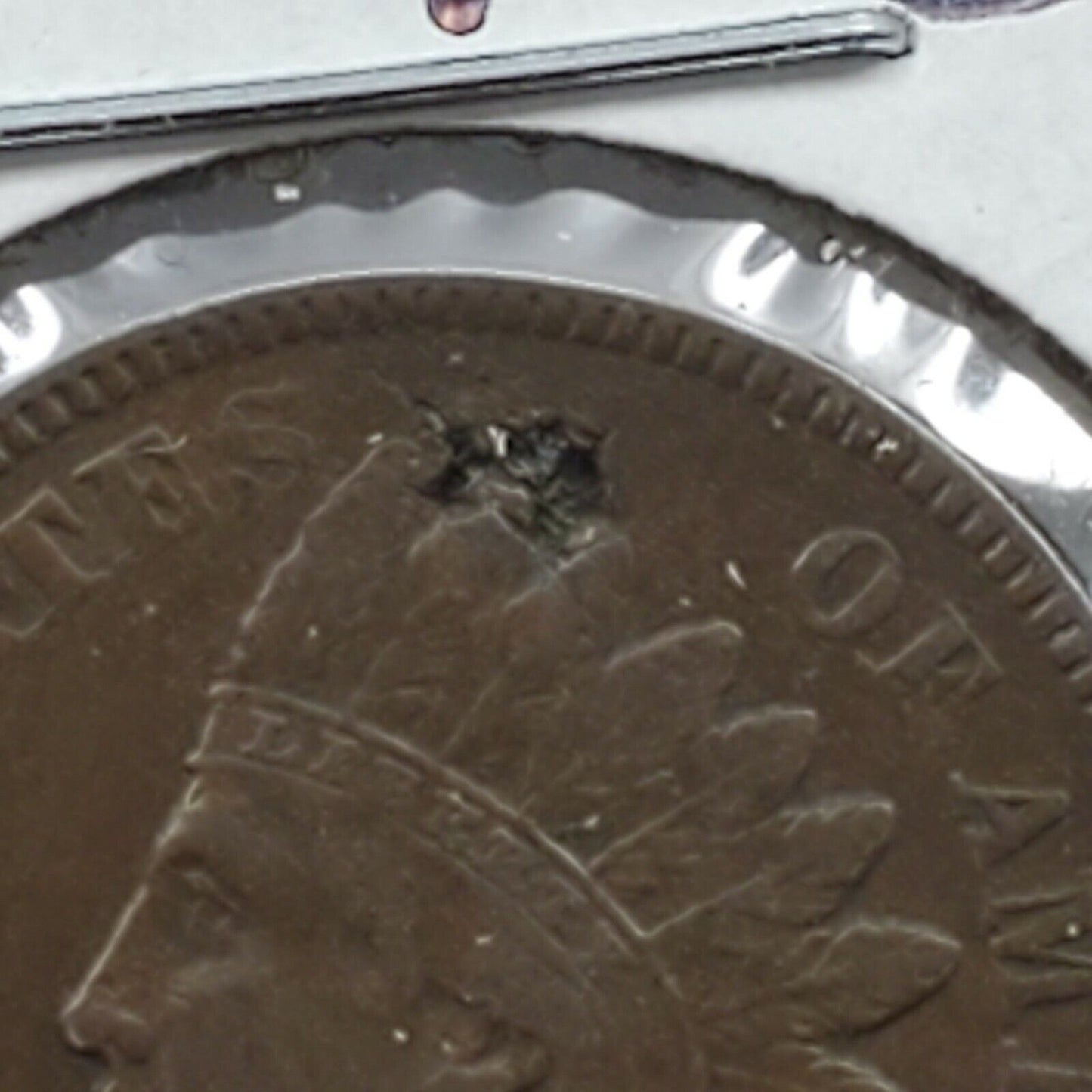 1876 Indian Head Cent Penny Coin XF EF w/ Planchet Flaw errors obverse