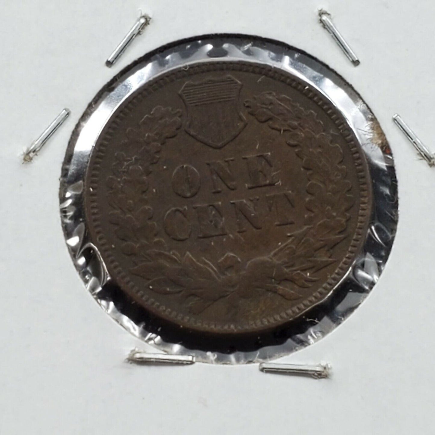 1876 Indian Head Cent Penny Coin XF EF w/ Planchet Flaw errors obverse