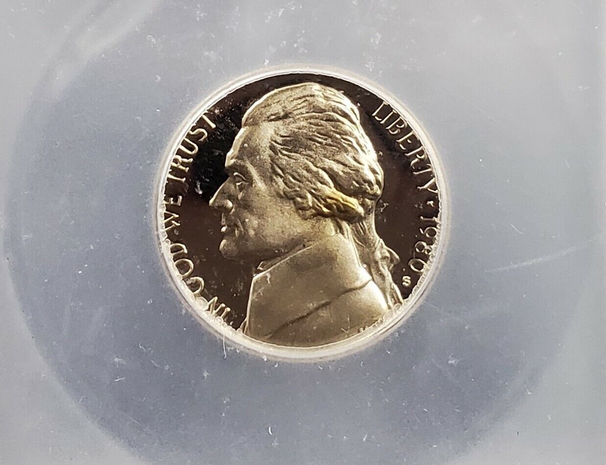 1980 S Proof Jefferson Nickel Coin ICG PR70 DCAM Deep Cameo Variety #3