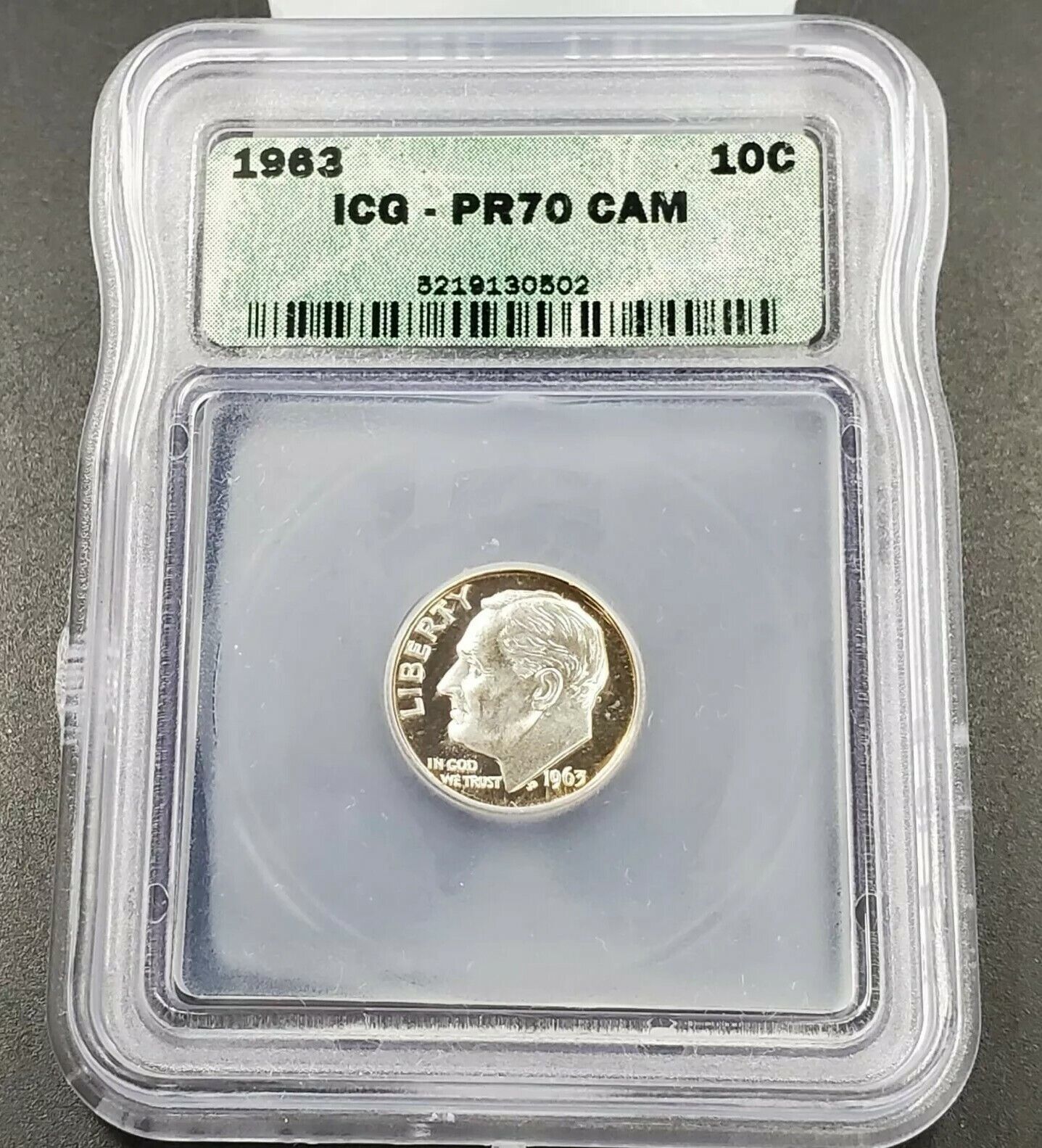 1963 P Roosevelt Silver Dime Coin PR70 Cameo ICG Gem Proof Nice Coin