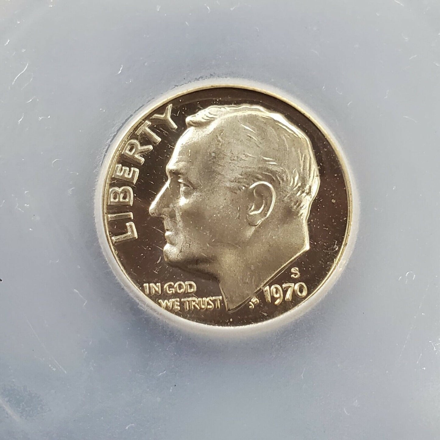 1970 S Roosevelt Clad Dime Proof Coin Vintage ICG PR69 DCAM Deep Cameo Gem