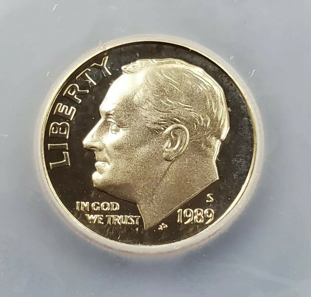 1989 S Roosevelt Clad Dime Proof Coin Vintage ICG PR70 DCAM Deep Cameo Gem