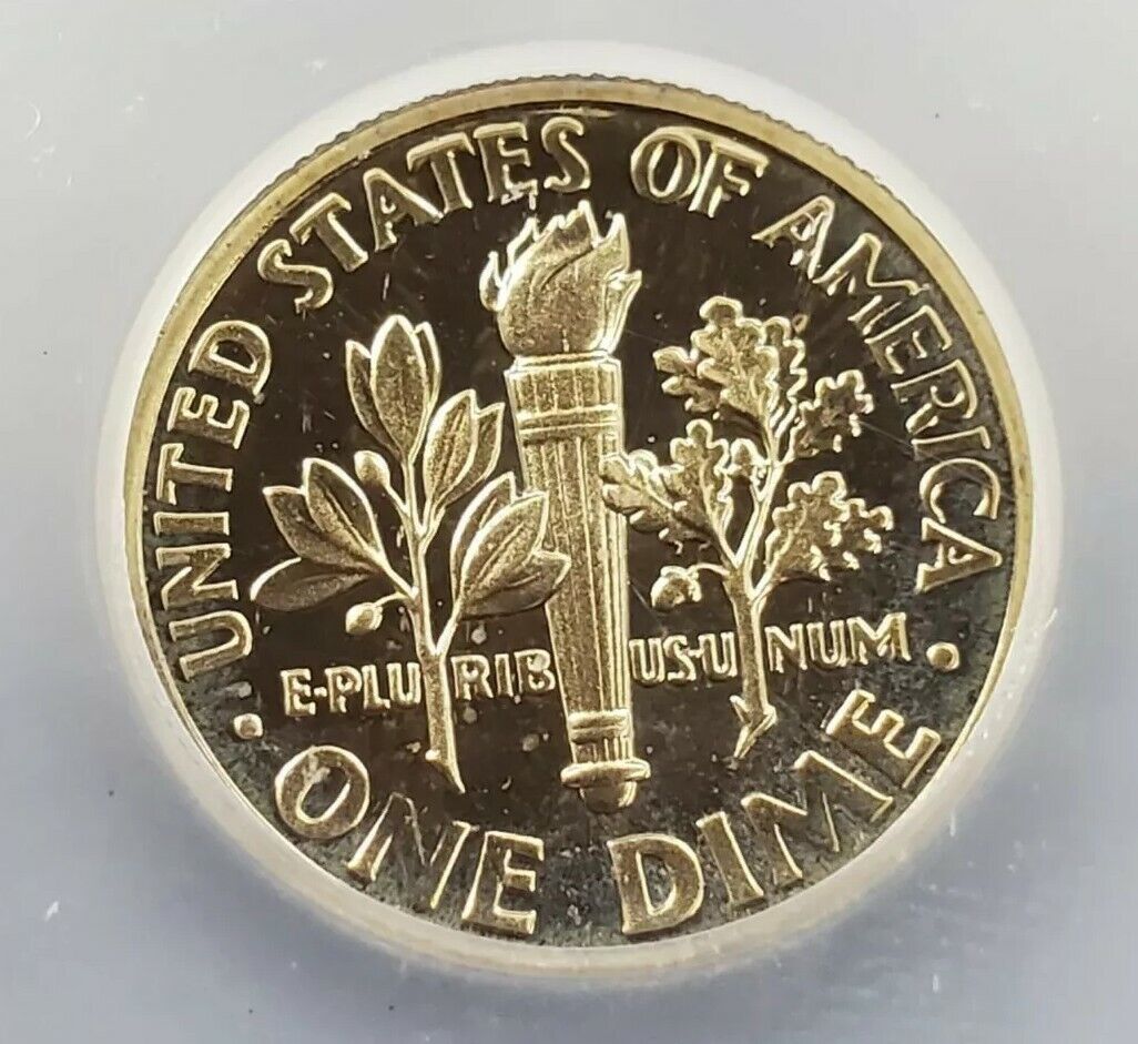 1989 S Roosevelt Clad Dime Proof Coin Vintage ICG PR70 DCAM Deep Cameo Gem