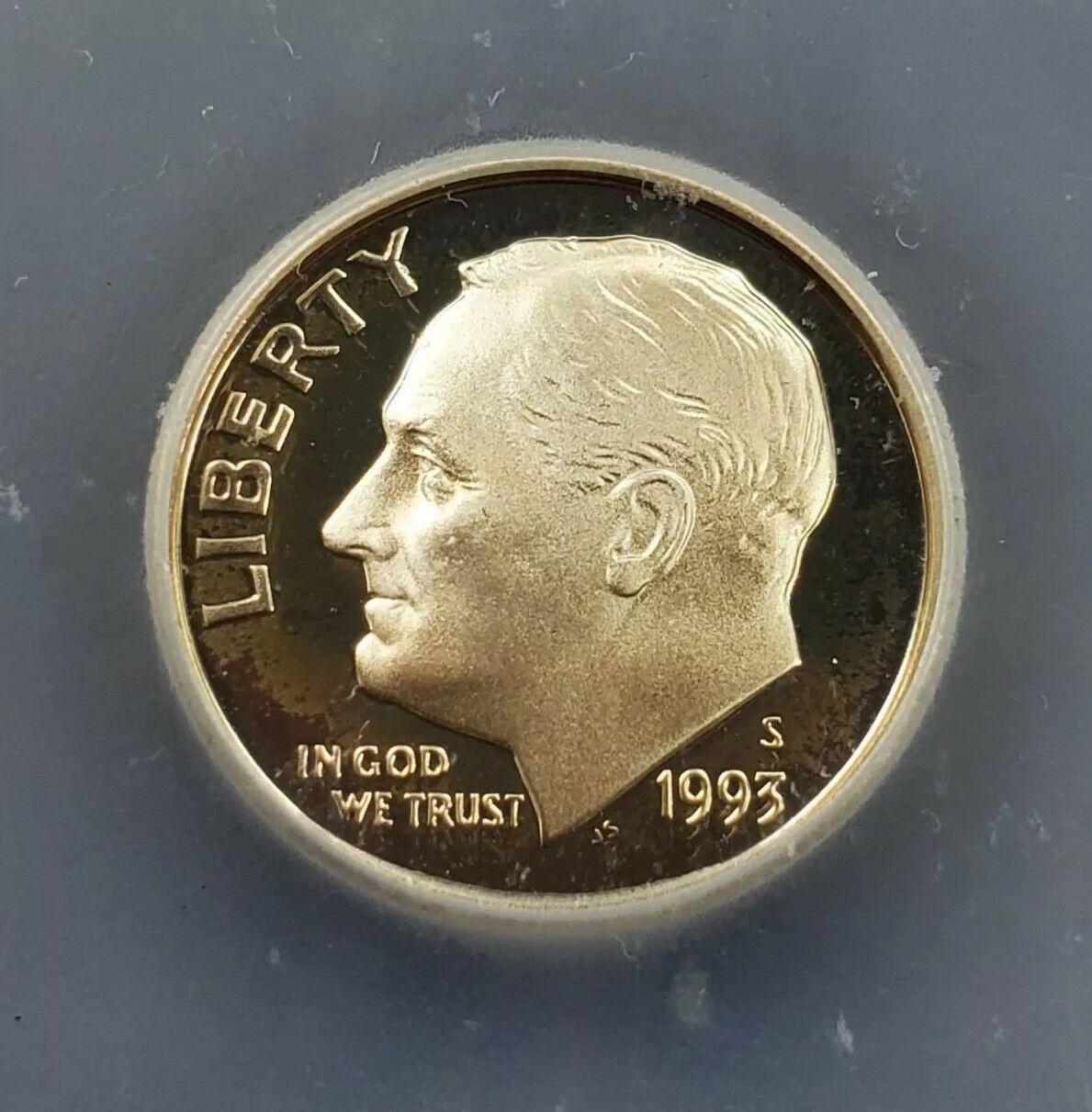 1993 S Roosevelt Silver Dime Proof Coin Vintage ICG PR70 DCAM Deep Cameo Gem 2