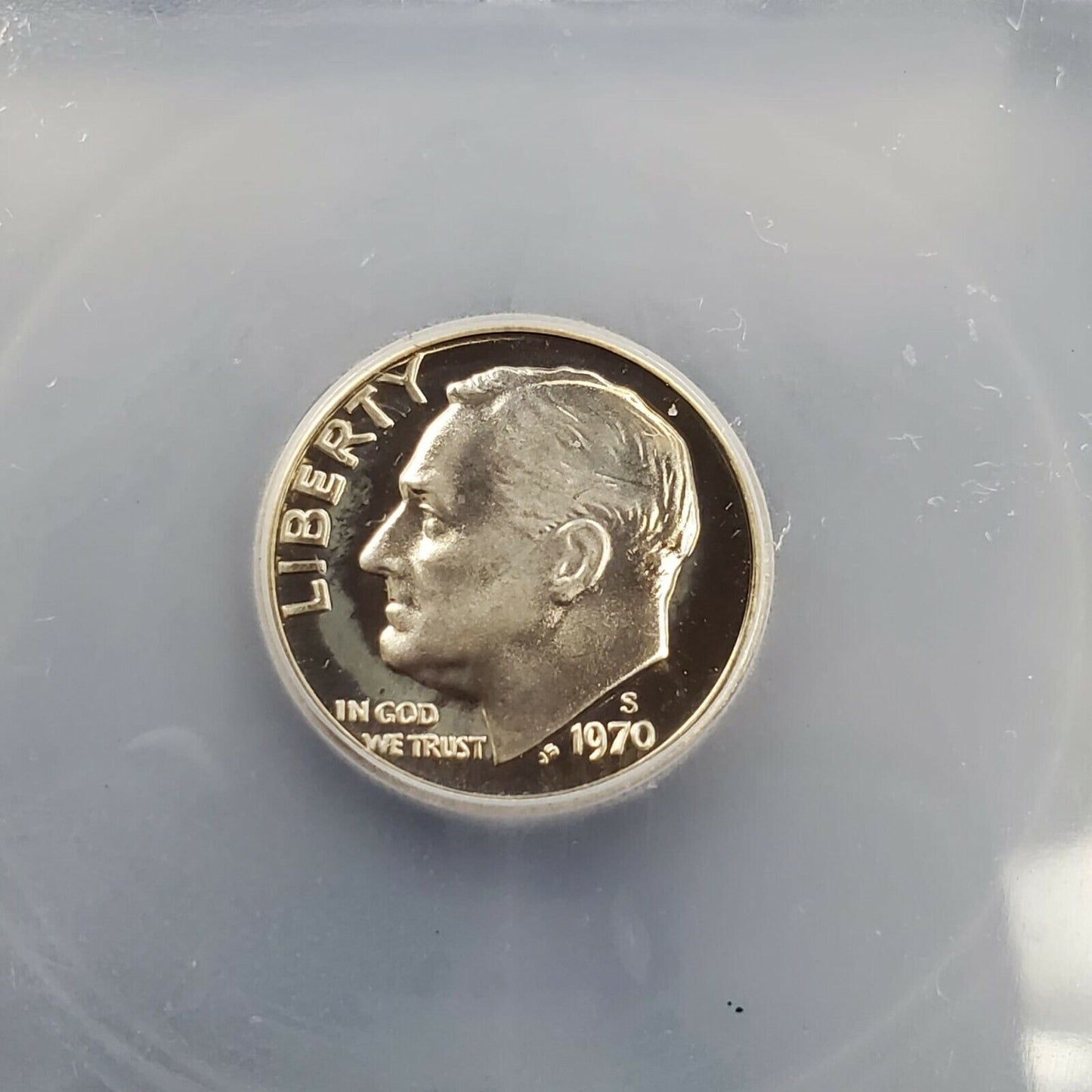 1970 S Roosevelt Clad Dime Proof Coin Vintage ICG PR69 DCAM Deep Cameo Gem 2