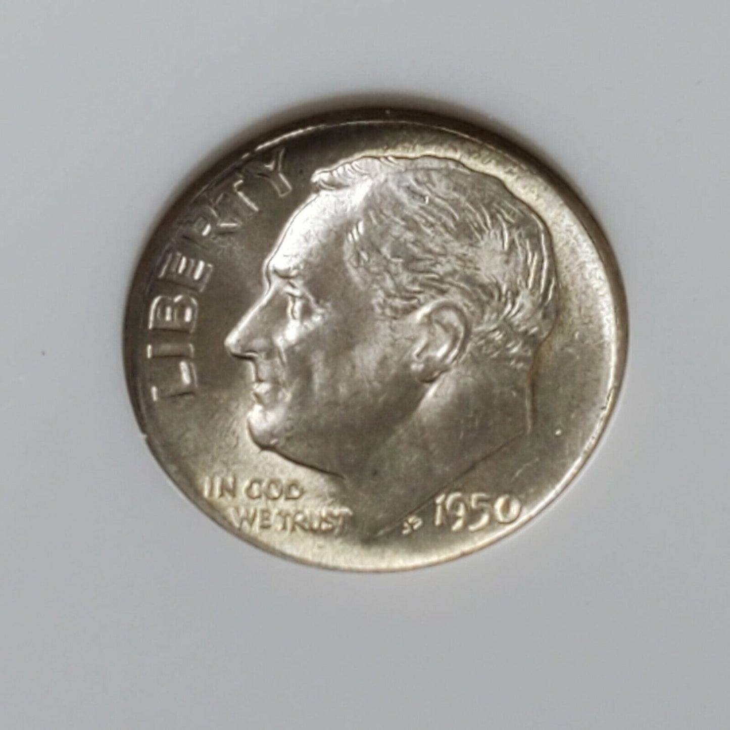 1950 D Roosevelt Dime Silver Coin NGC MS62 FS-801 (014)