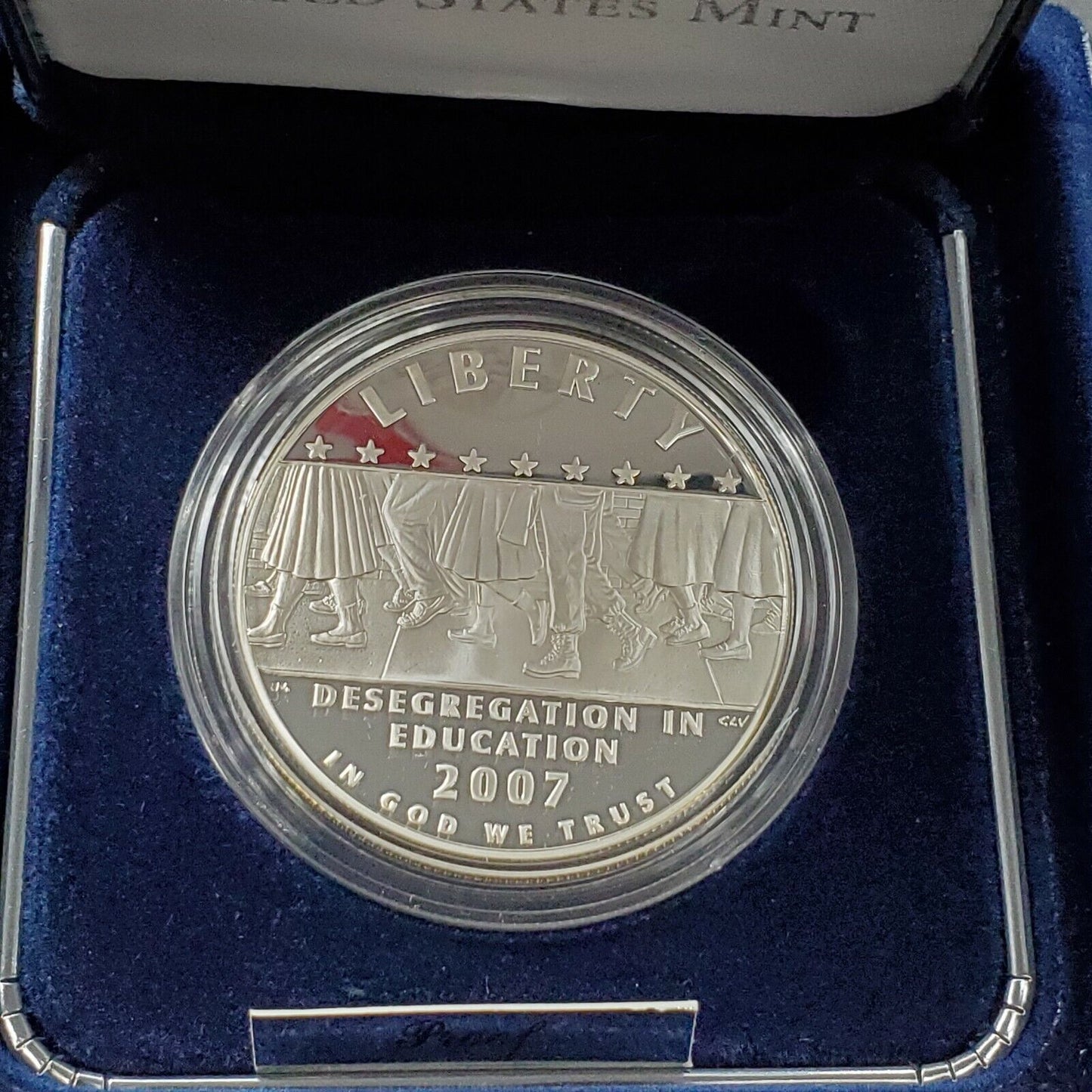2007 P Desegregation Little Rock Commemorative Proof Silver Dollar Coin OGP COA