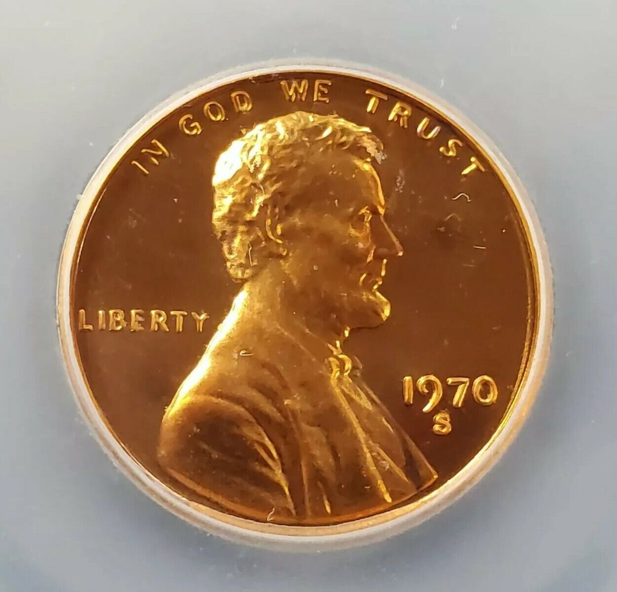 1970 S Lincoln Memorial Large Date Cent Penny Coin Vintage ICG PR69 Cameo #2