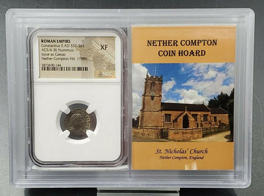 Constantius II Cesar 337-361 ROMAN EMPIRE BI Nummus NGC XF Ancient Rome Coin