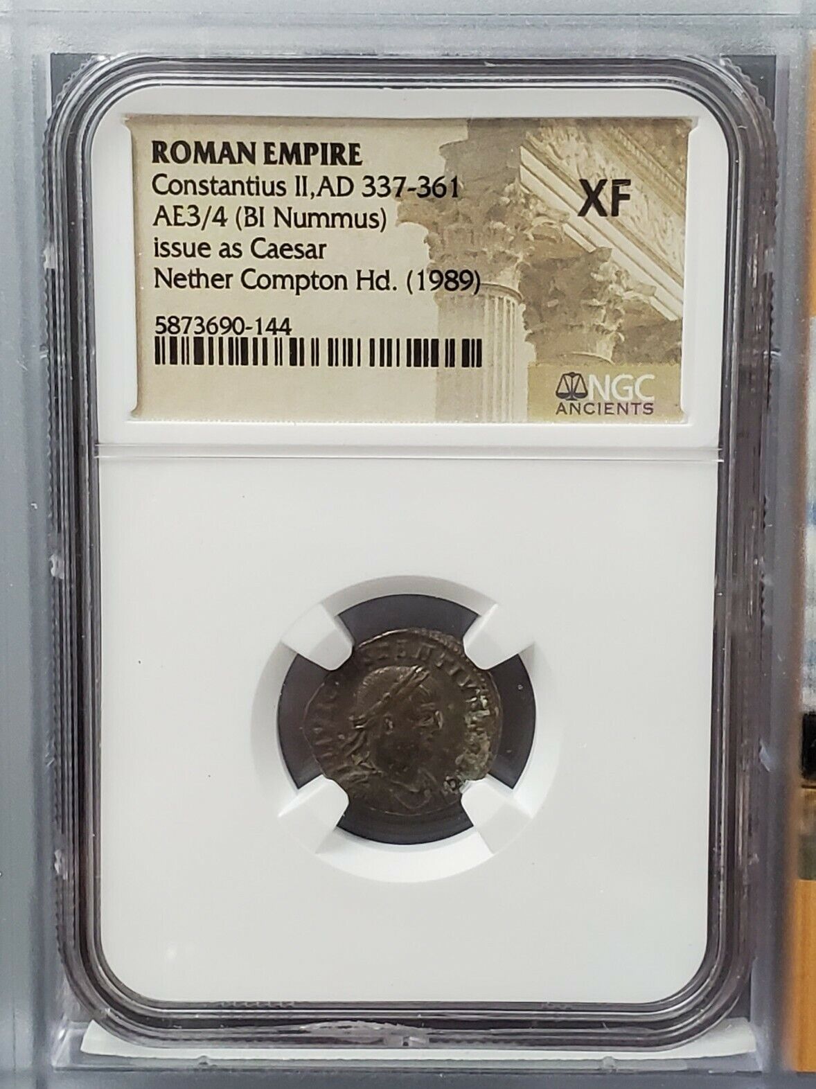 Constantius II Cesar 337-361 ROMAN EMPIRE BI Nummus NGC XF Ancient Rome Coin