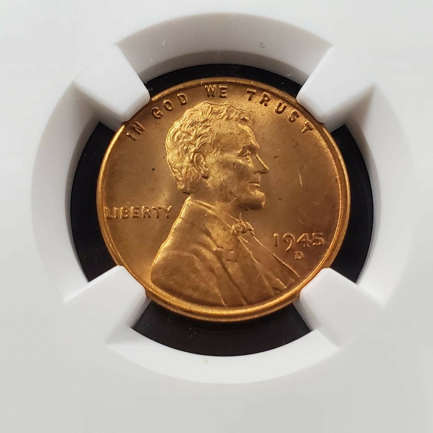 1945 D Lincoln Wheat Cent Penny Coin NGC MS66 RD GEM BU UNC Certified
