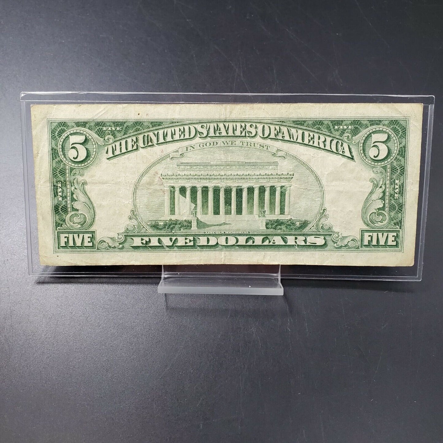 1963 $5 Red Seal Legal Tender Note Bill VF Very Fine US Currency Repeat serial #