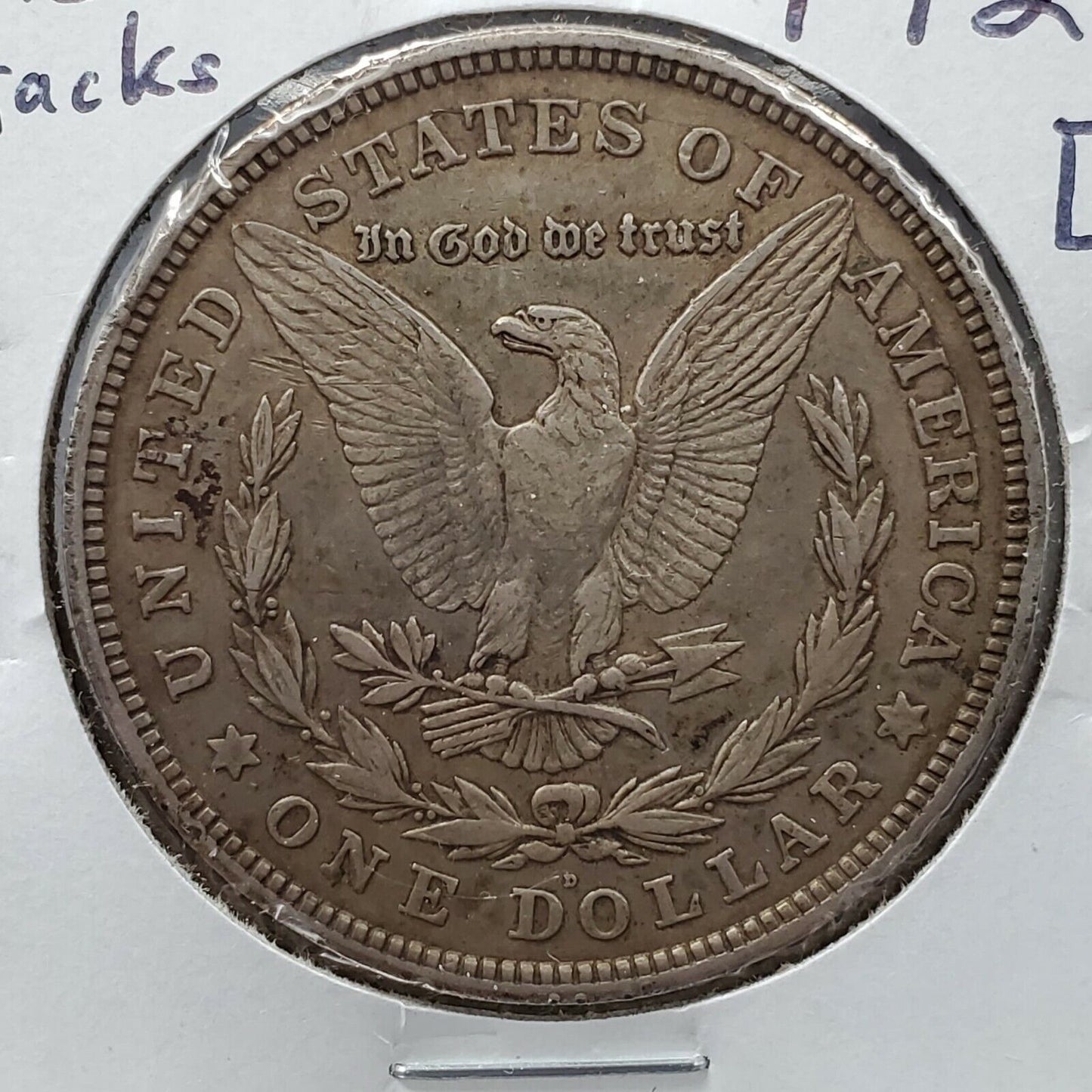 1921 D $1 Morgan Silver Dollar Coin Die Cracks Vam Neat VF Very Fine