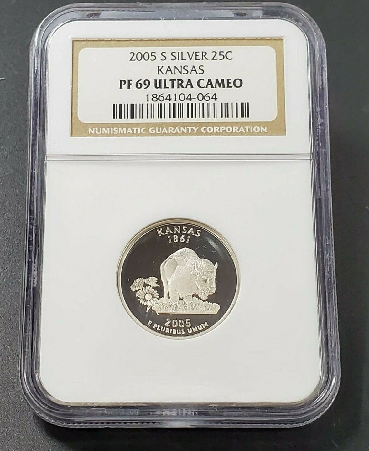 2005 S KANSAS State Statehood Silver Quarter Coin NGC PF69 Ultra Cameo #3