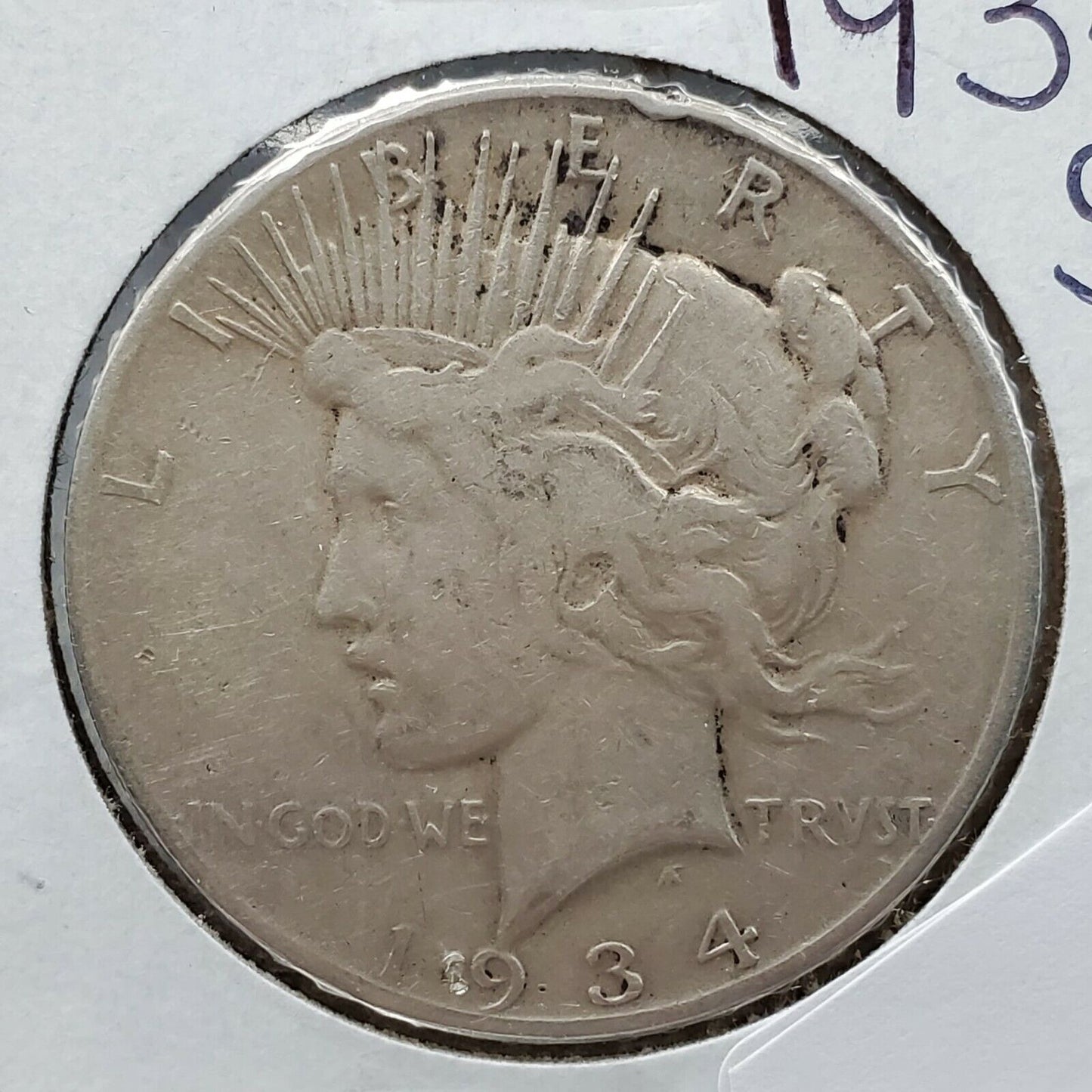 1934 S Peace 90% Silver Eagle Dollar Coin Circulated Semi Key Date