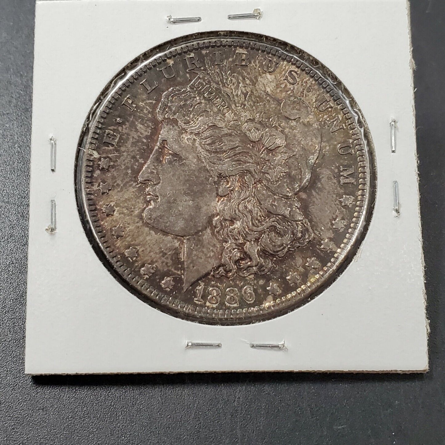 1886 P $1 Morgan Silver Dollar Coin XF EF / AU PQ Nice Toning Toner