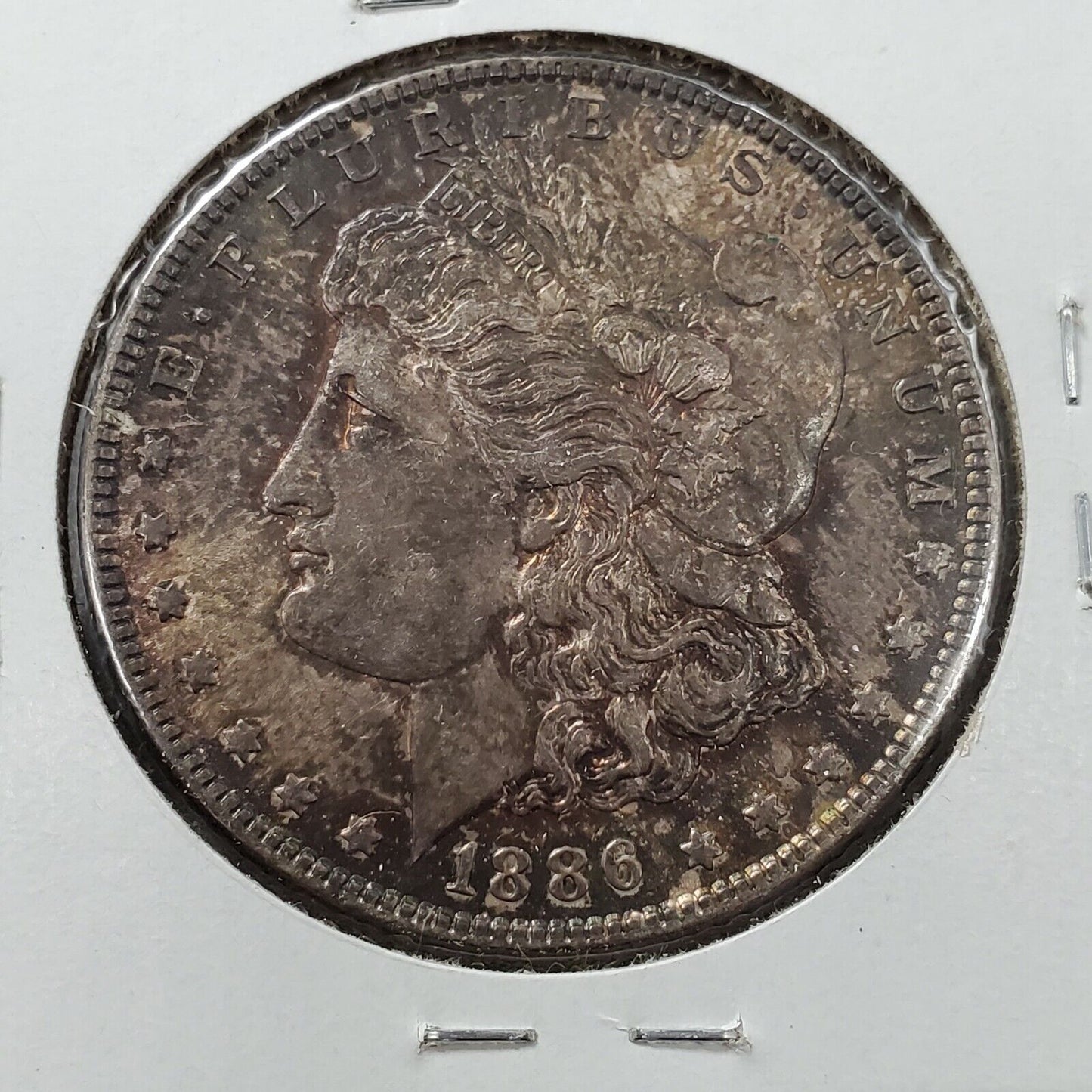 1886 P $1 Morgan Silver Dollar Coin XF EF / AU PQ Nice Toning Toner