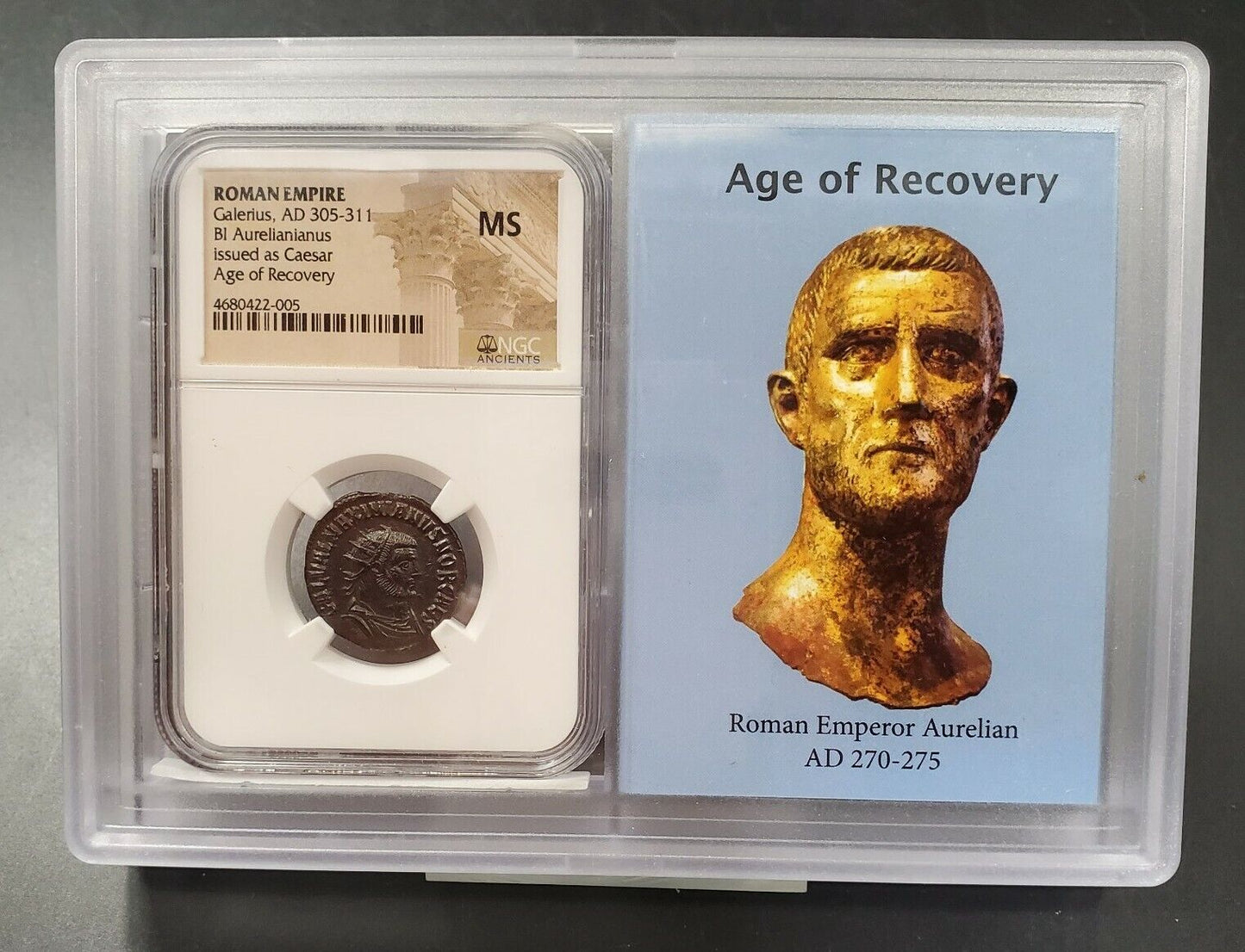 Ancient Roman Empire Galerius, AD 305-311 BI Aurelianianus NGC AU