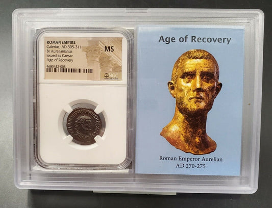Ancient Roman Empire Galerius, AD 305-311 BI Aurelianianus NGC AU
