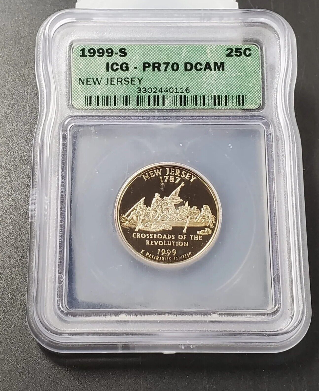 1999 S New Jersey State Statehood Quarter Coin PF 70 DCAM ICG
