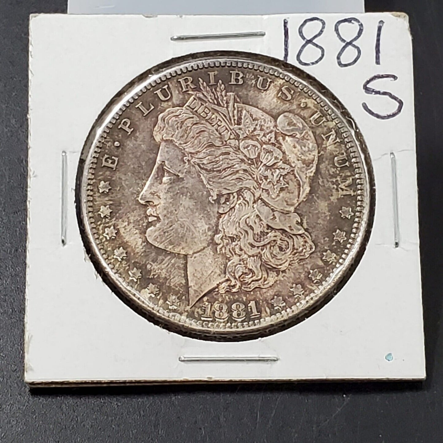 1881 S $1 Morgan Eagle Silver Dollar Coin Choice AU Neat Toning Original