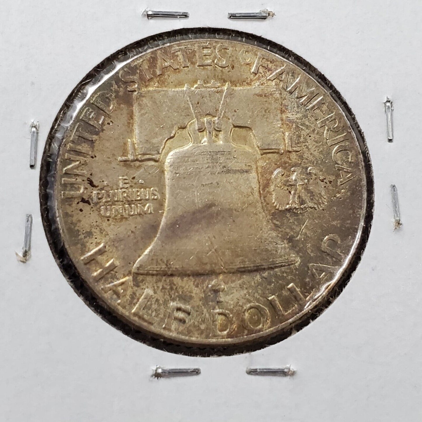 1955 P Franklin Silver Half Dollar Coin PQ * Original amber toning Choice AU