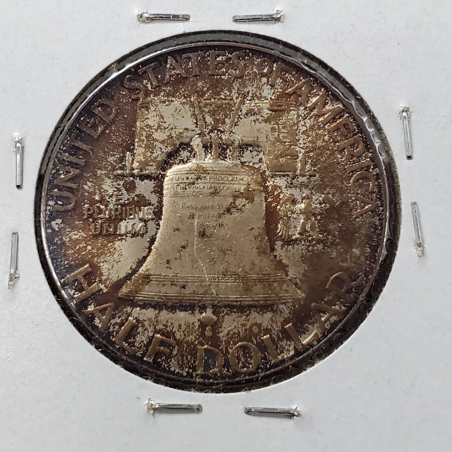 1948 P Franklin Silver Half Dollar Coin BU UNC PQ Amber Toning Toner Original