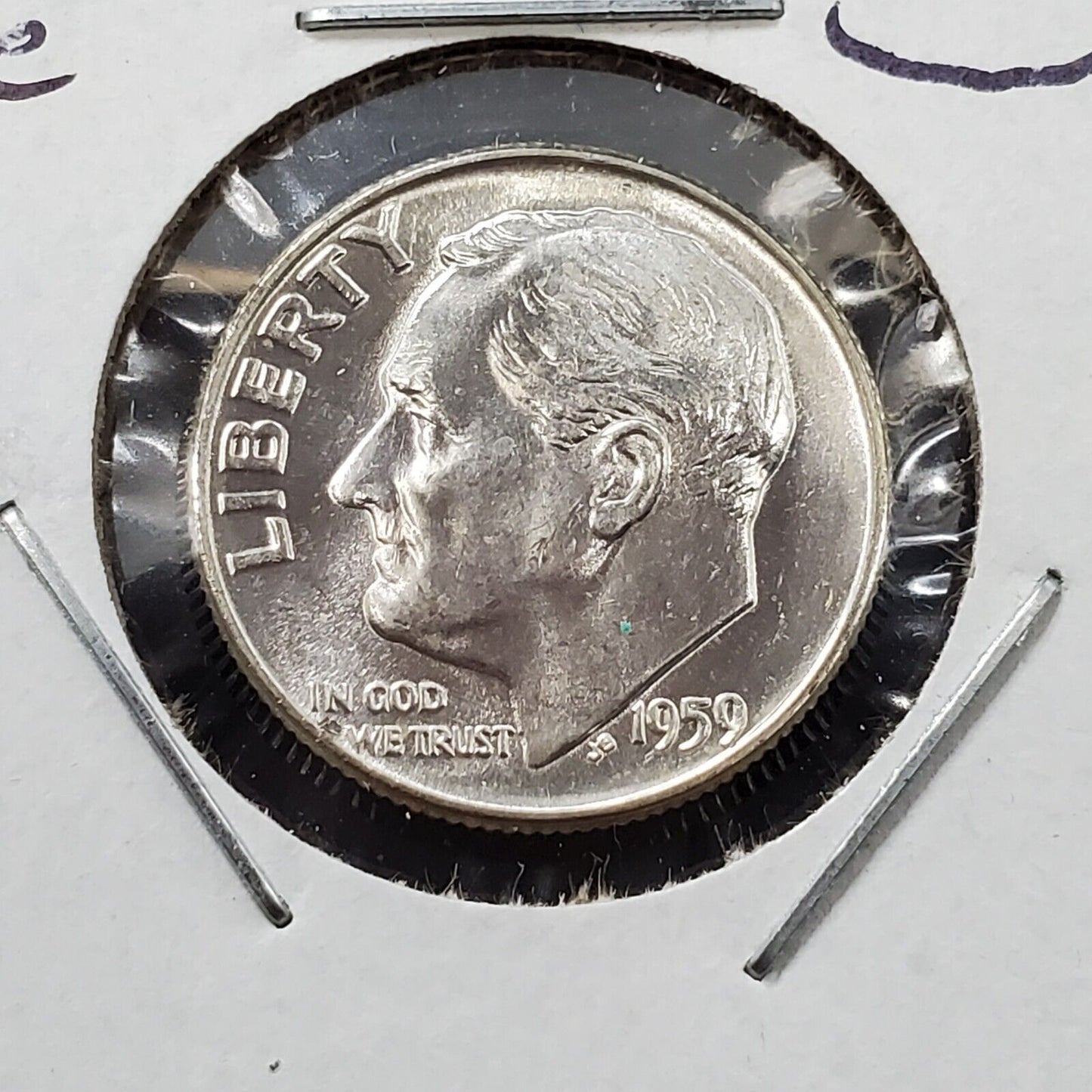 1959 P Roosevelt Silver Dime Coin Die Chip @ Nose Variety Choice / Gem BU