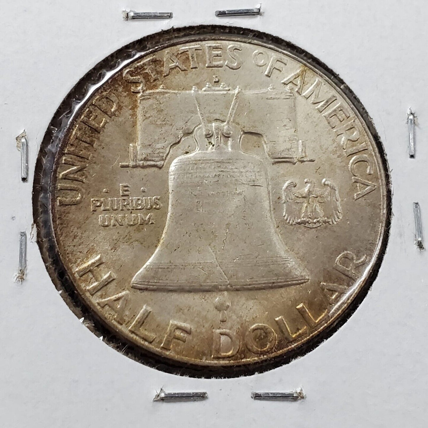 1962 D Franklin Silver Half Dollar Coin CH BU UNC PQ Toning Amber Toner