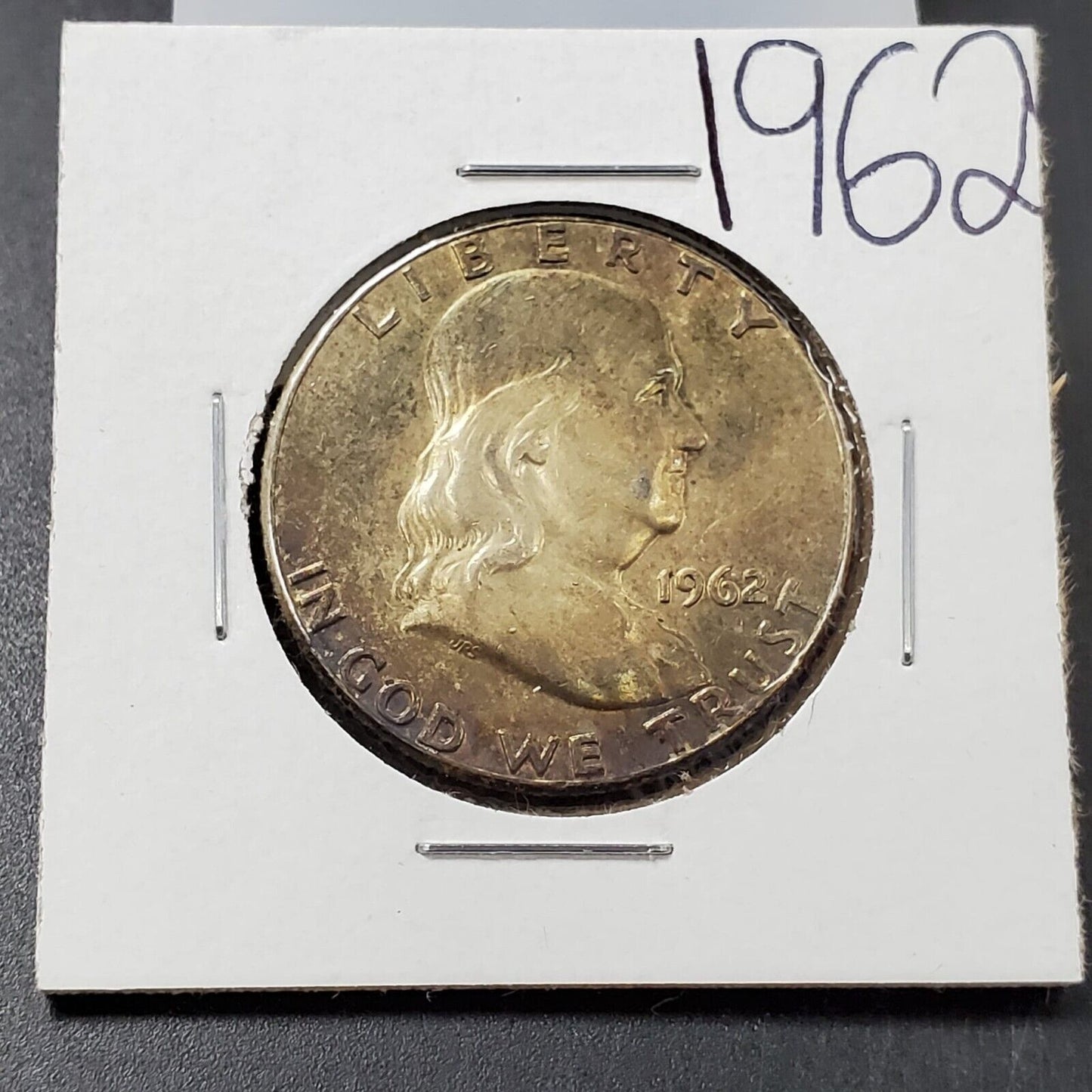 1962 P Franklin Silver Half Dollar Coin Choice AU Neat Toning Toner