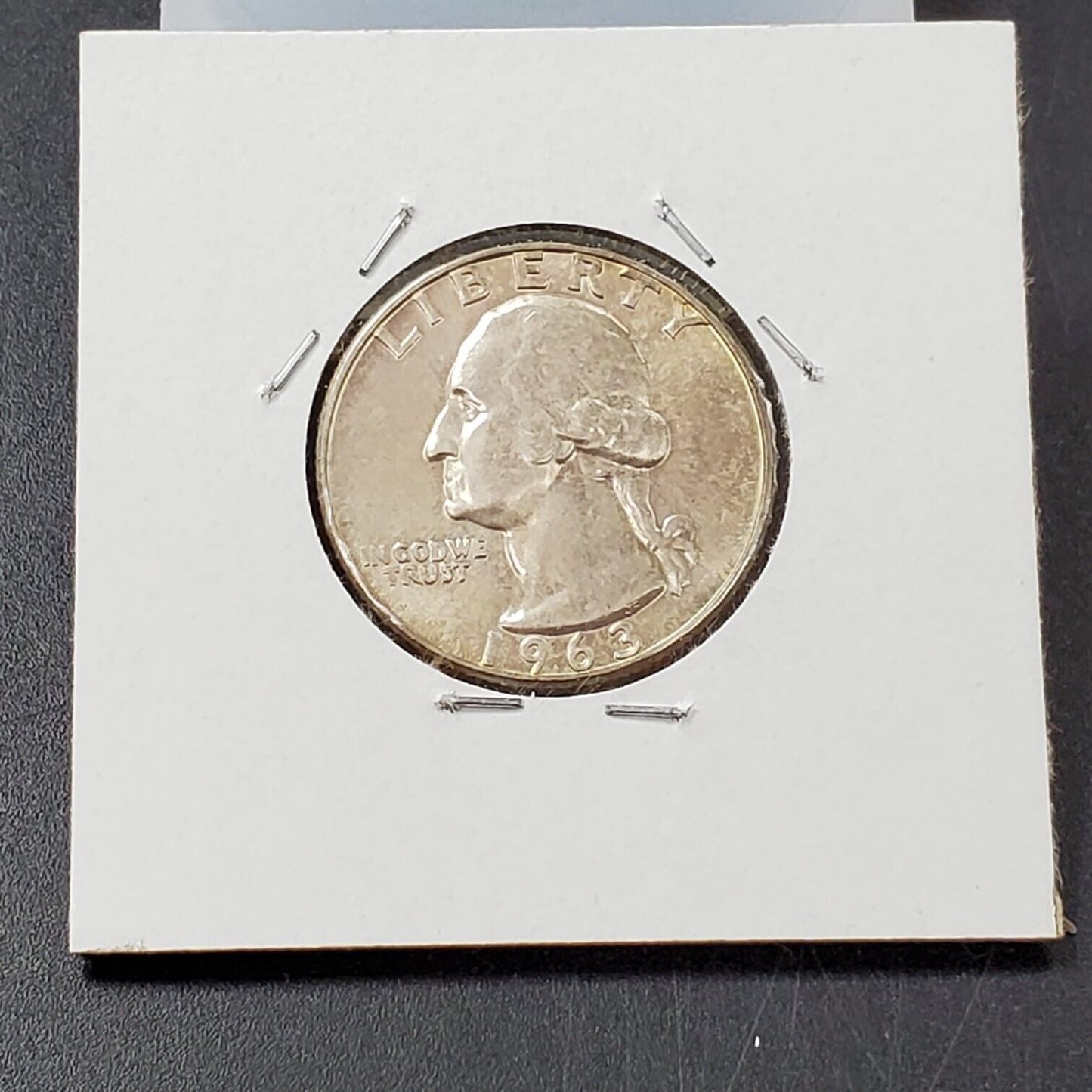 1963 D 25C Washington Quarter Silver Coin Neat Toning Choice AU