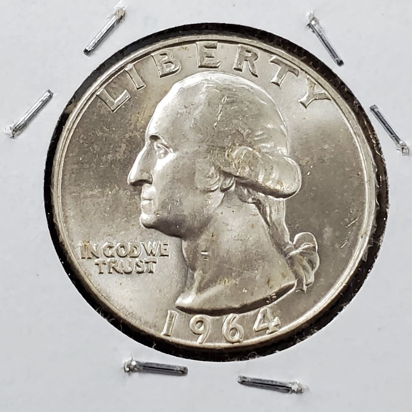 1964 D 25C Washington Quarter Silver Coin End of Roll Toning Toner REV CH BU UNC