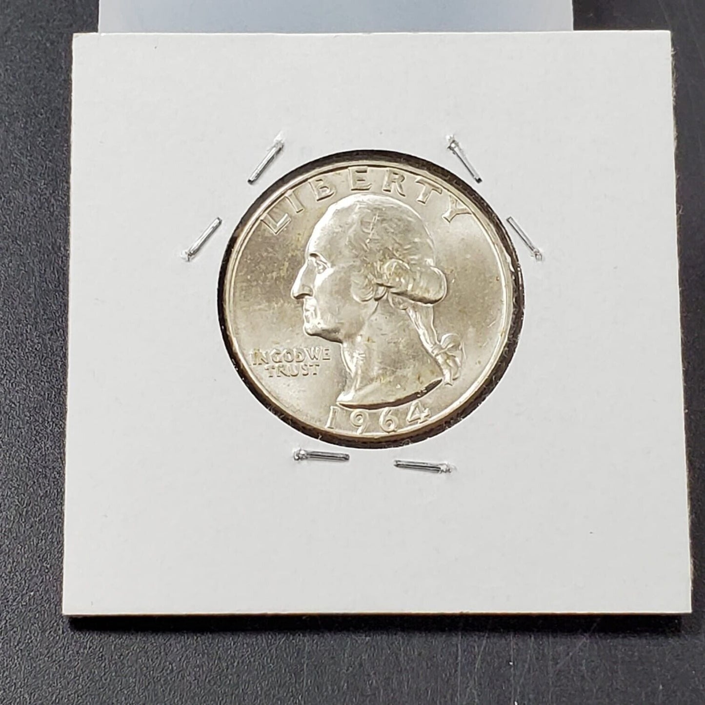 1964 D 25C Washington Quarter Silver Coin End of Roll Toning Toner REV CH BU UNC