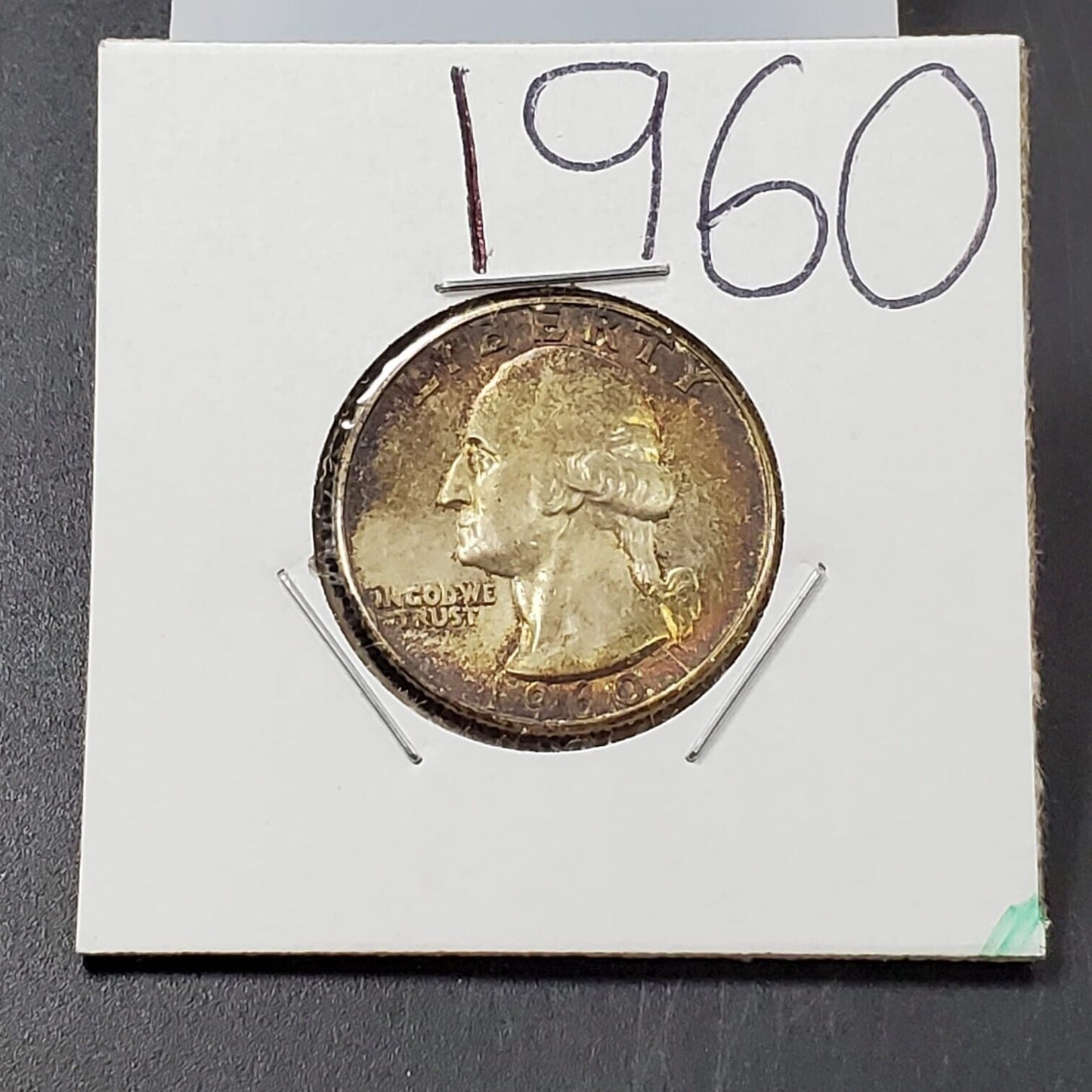 1960 P 25C Washington Quarter Silver Coin Neat Toning Choice AU