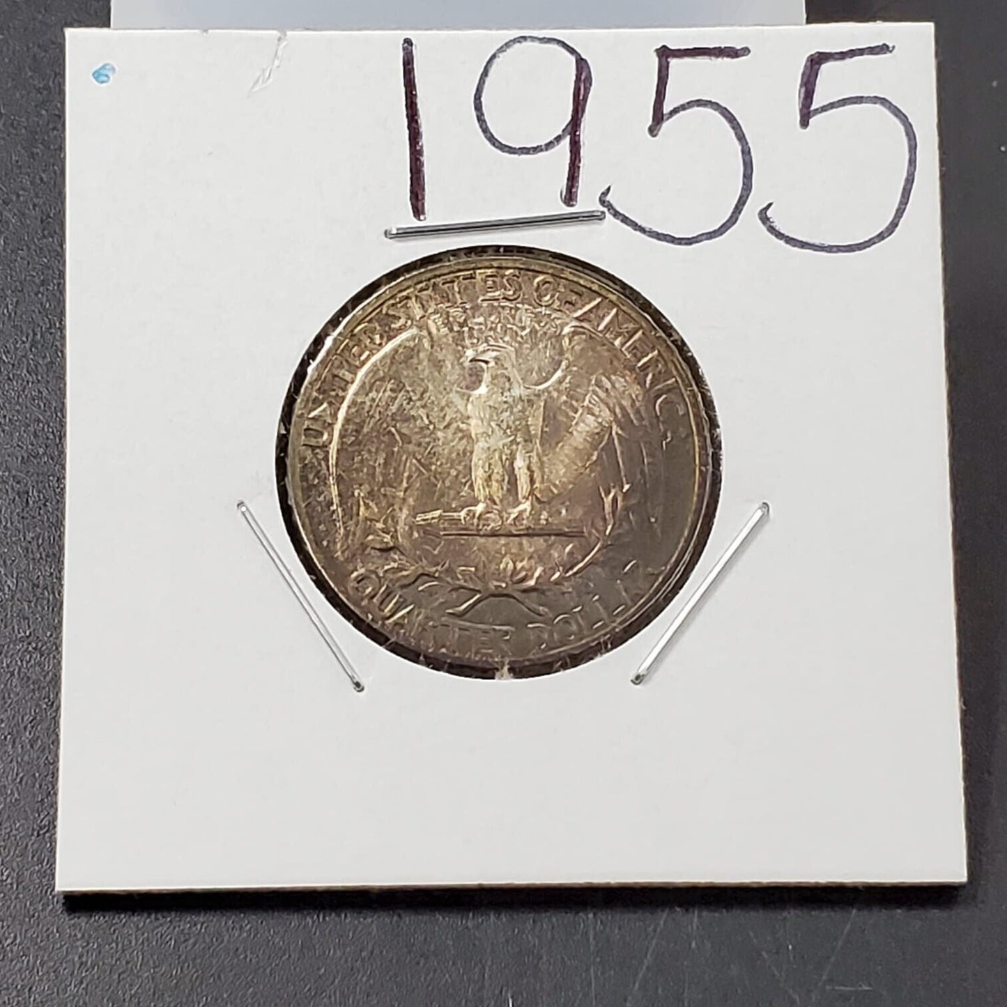 1955 P 25C Washington Quarter Silver Coin CH BU UNC Neat Toning Toner