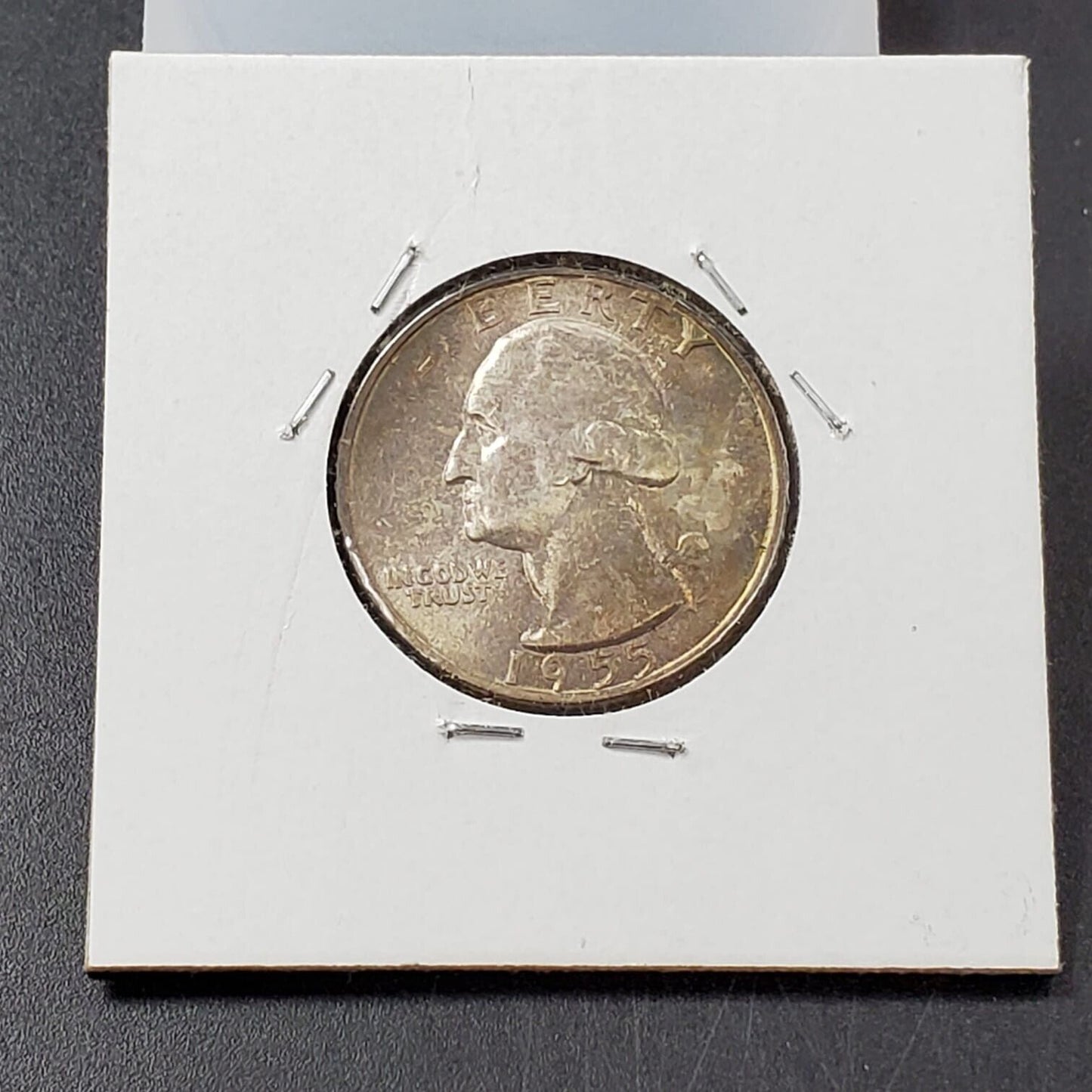 1955 P 25C Washington Quarter Silver Coin CH BU UNC Neat Toning Toner