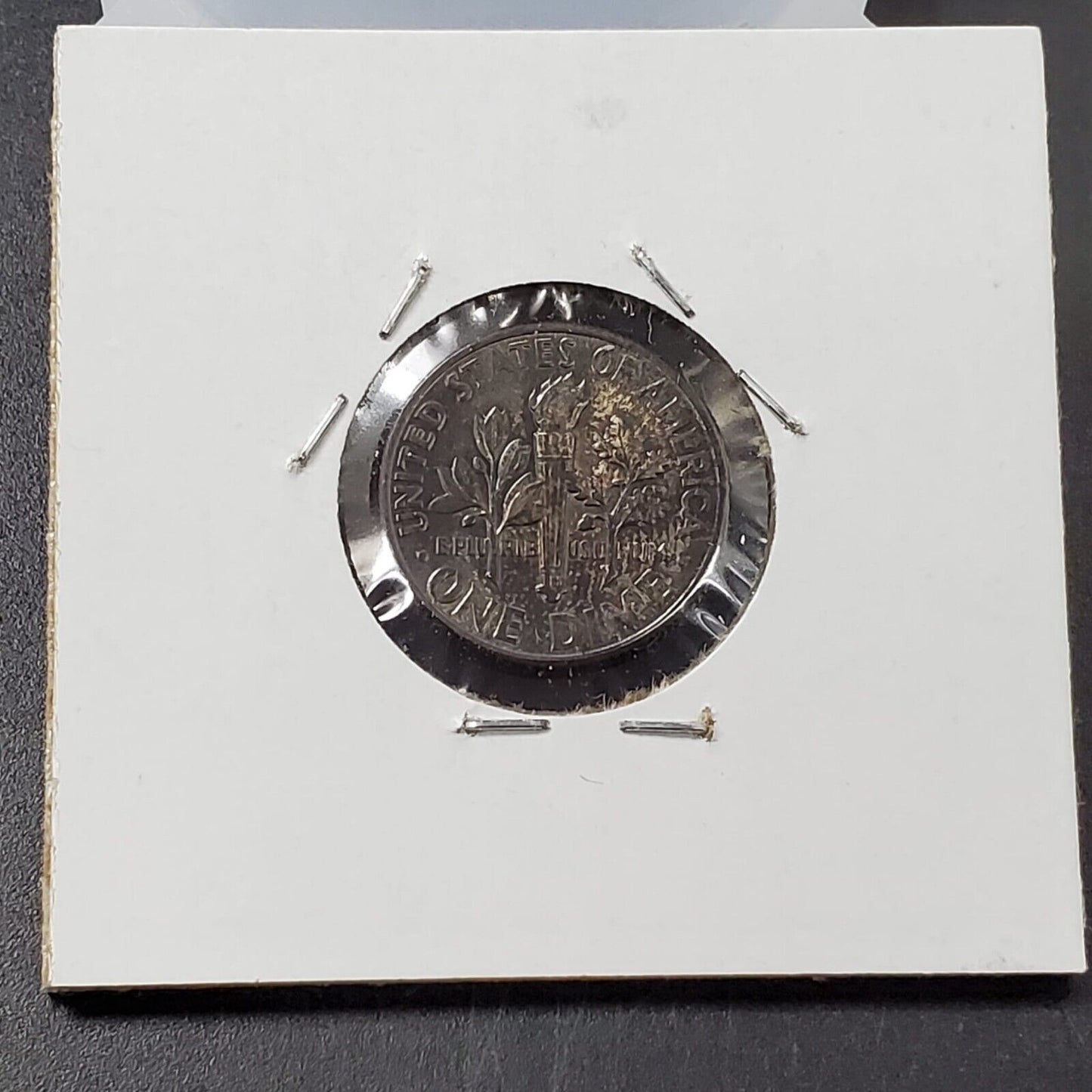 1951 P Roosevelt Silver Dime Neat Toning Toner Blue