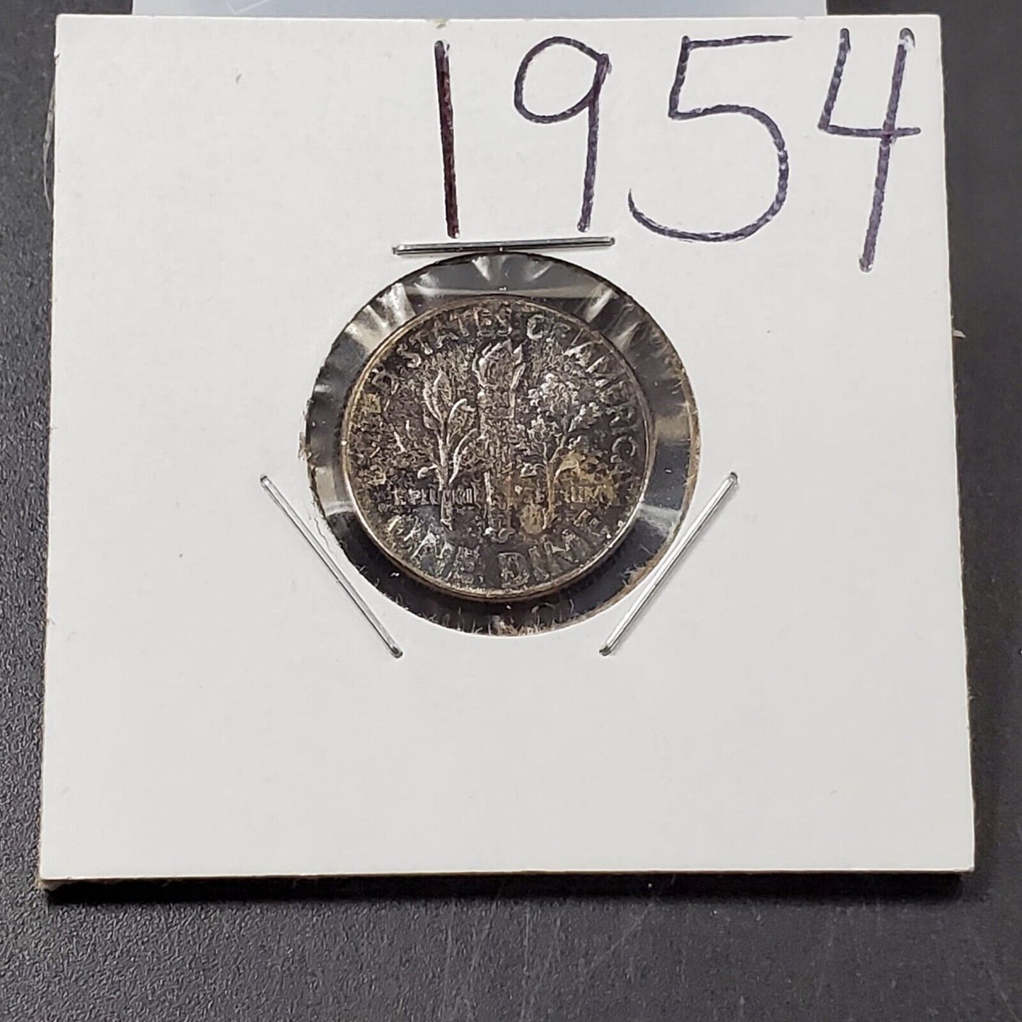 1954 P Roosevelt Silver Dime Neat Toning Toner CH BU Extra nice Reverse