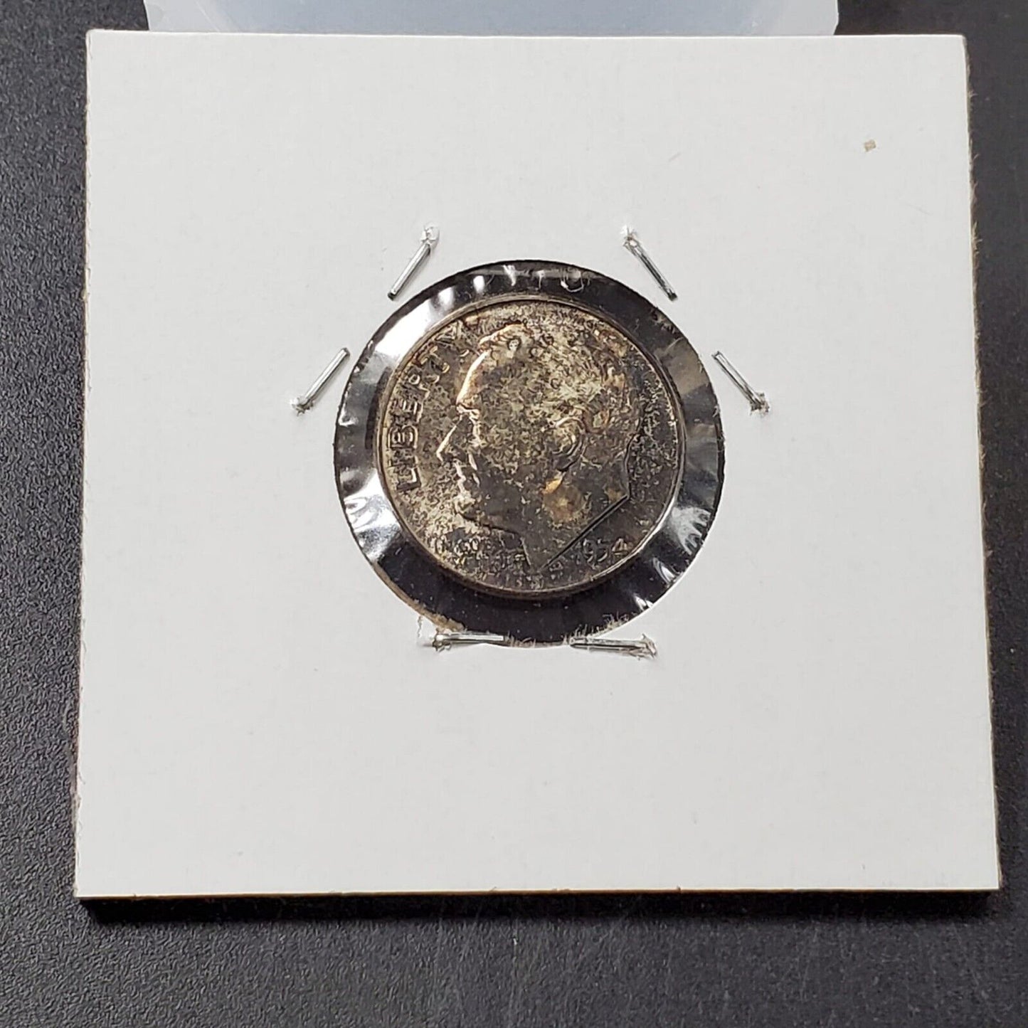 1954 P Roosevelt Silver Dime Neat Toning Toner CH BU Extra nice Reverse