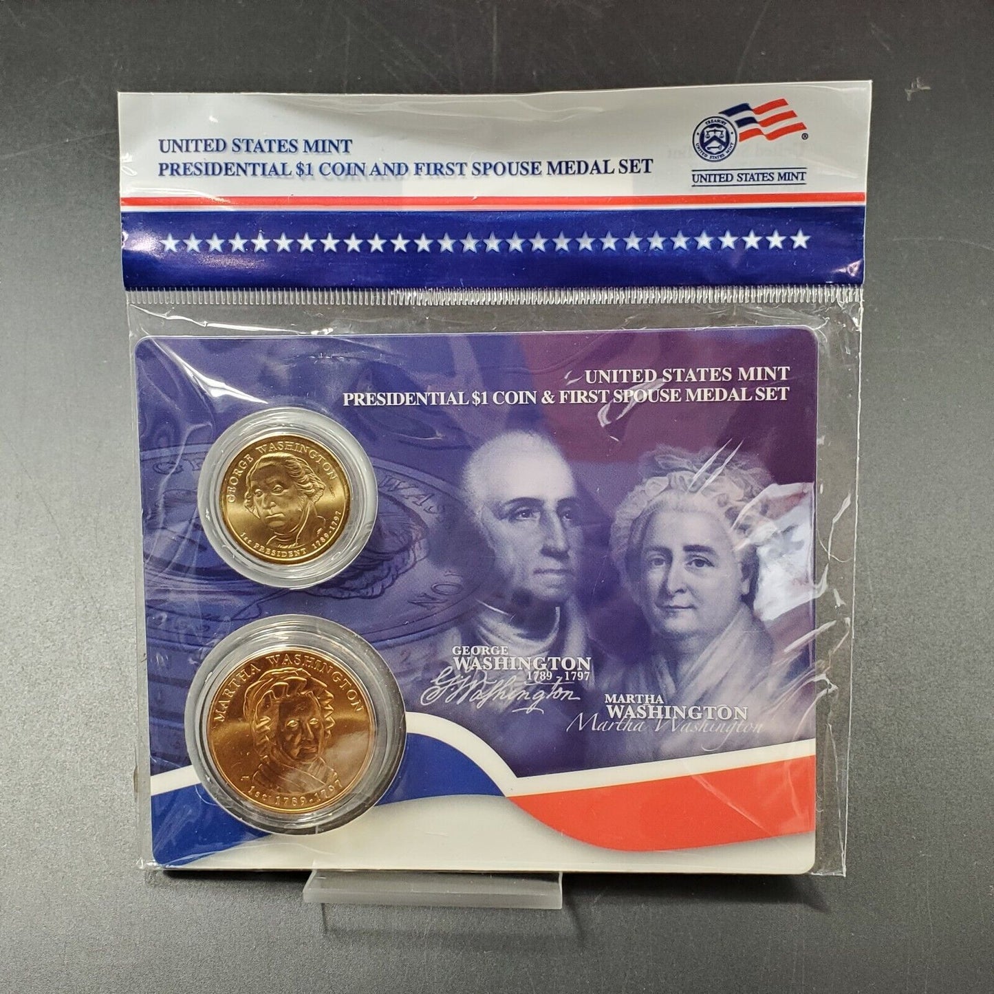2007 George Washington $1 Presidential Coin First Spouse Medal Sealed OGP FIRST