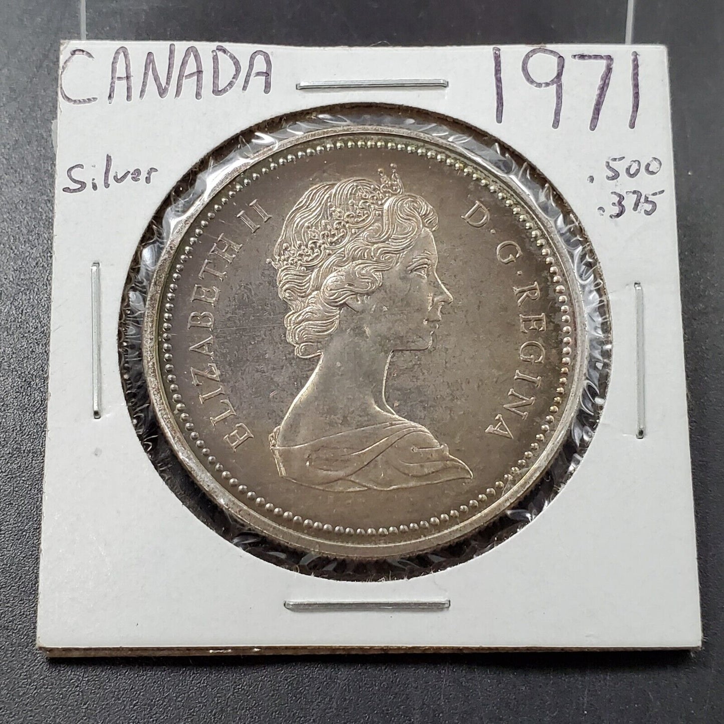 1971 Canada $1 Dollar British Columbia Commemorative Silver Neat Toning Toner