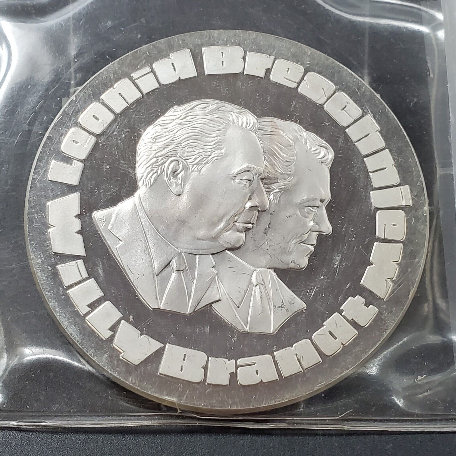 1973 USSR LEONID BREZHNEV BRAND VISIT To MOSCOW SILVER MEDAL 60 Gram 1973-ussr-leonid-brezhnev-brand-visit-to-moscow-silver-medal-60-gram