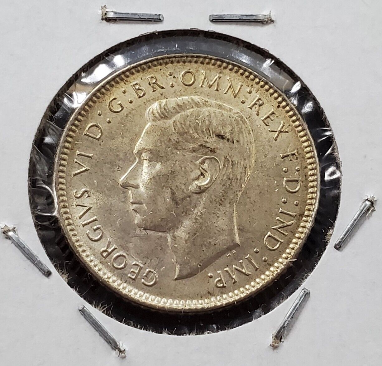 Australia 1942 D 6 Pence Sixpence Six Pence Silver Coin BU UNC D/D RPM Variety