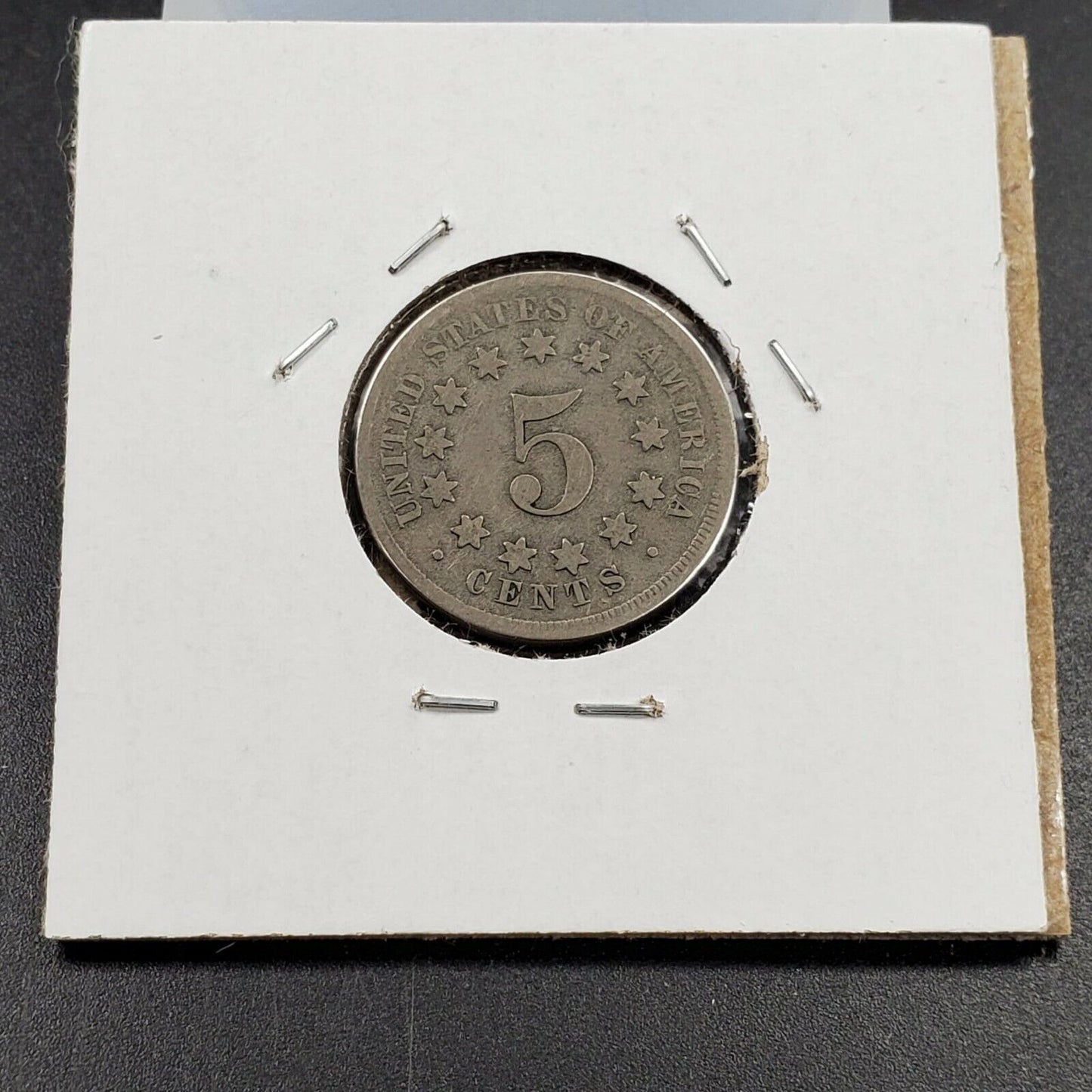1867 Shield Nickel Five Cents Coin No Rays CVG Very Good Circulated