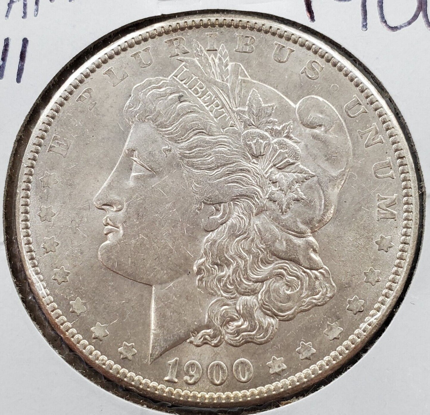 1900 P $1 Morgan Silver Dollar Coin Vam-11 Double Wing Die Reverse AVG UNC