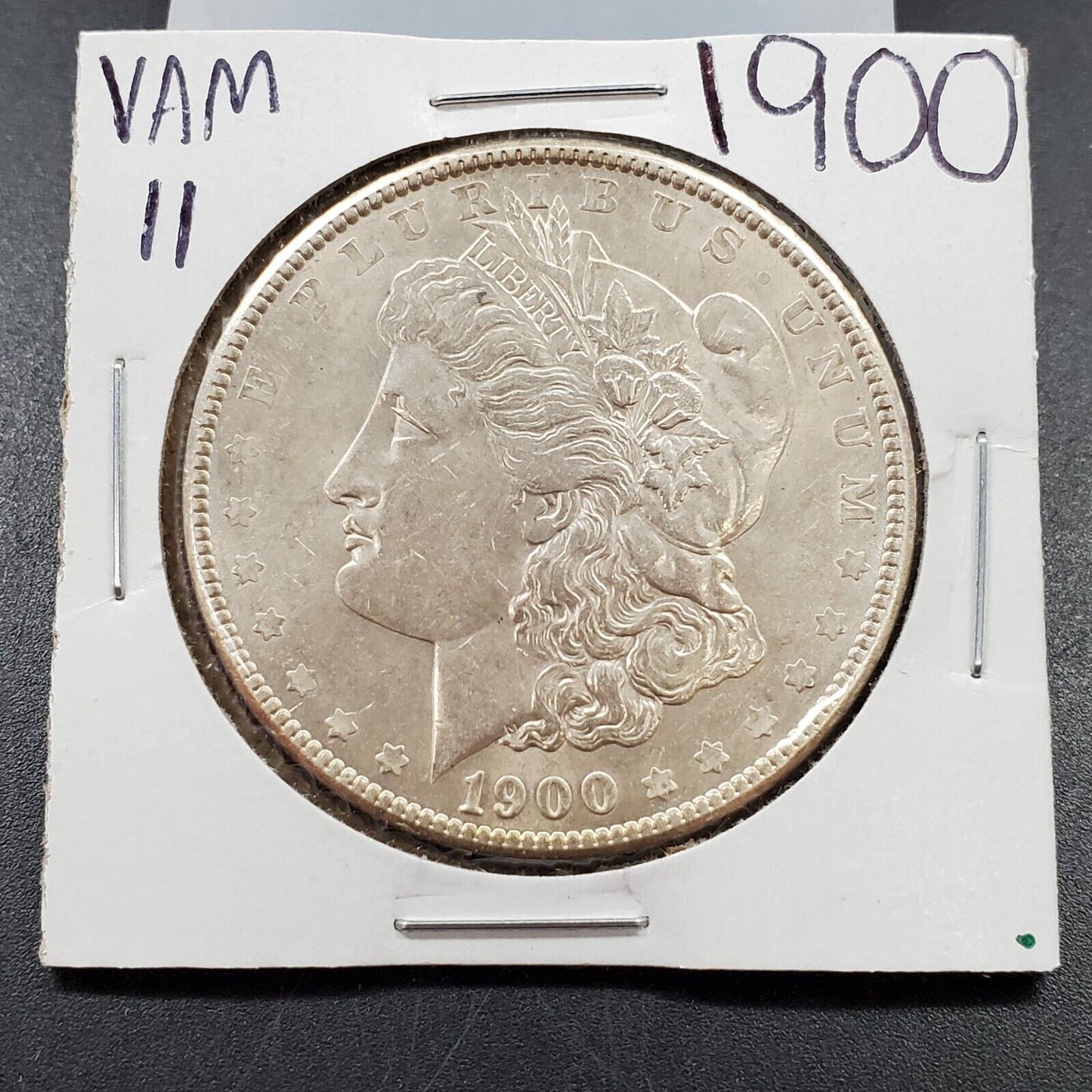 1900 P $1 Morgan Silver Dollar Coin Vam-11 Double Wing Die Reverse AVG UNC