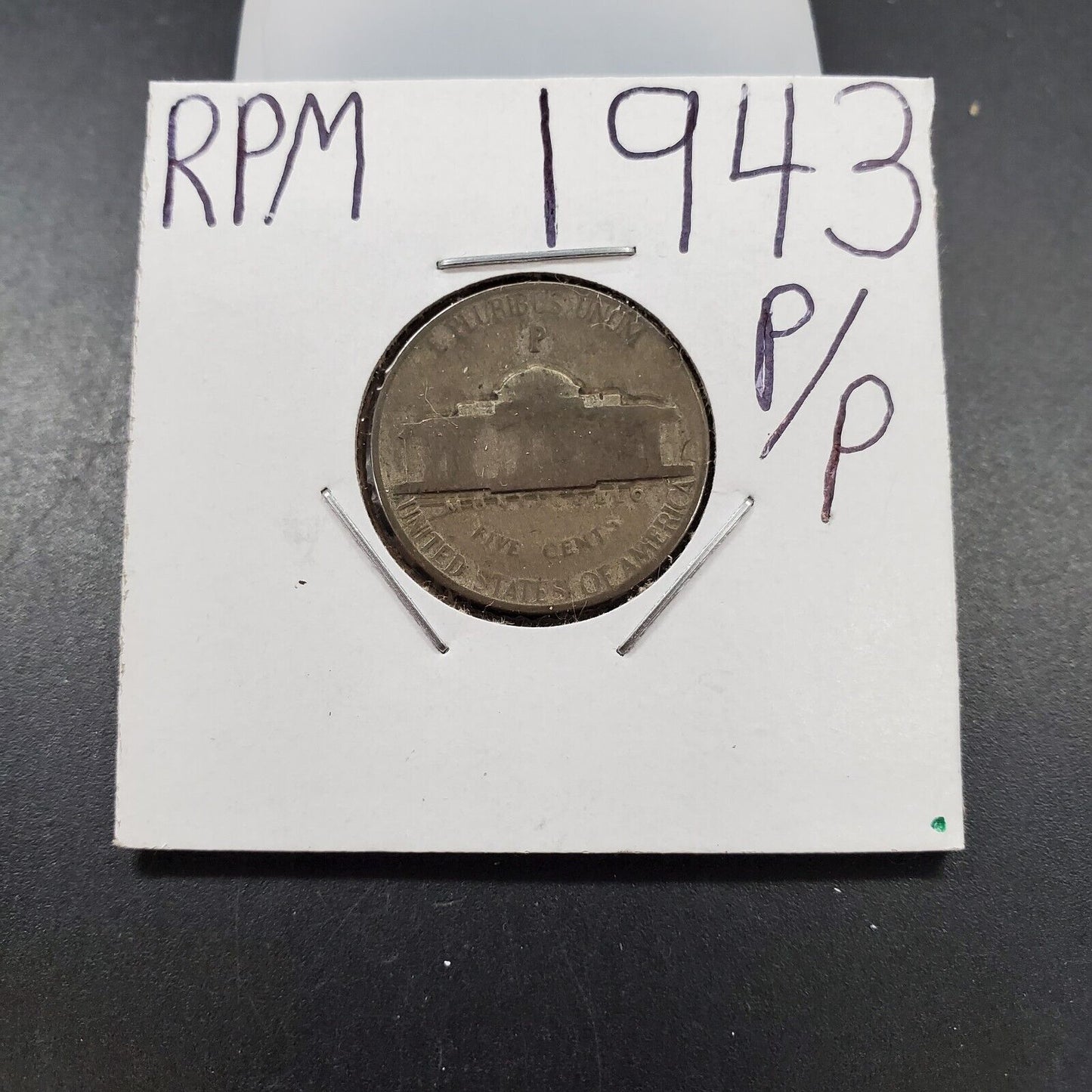 1943 P P/P Jefferson Silver War Nickel Variety Coin RPM WW2 Coin with Variety