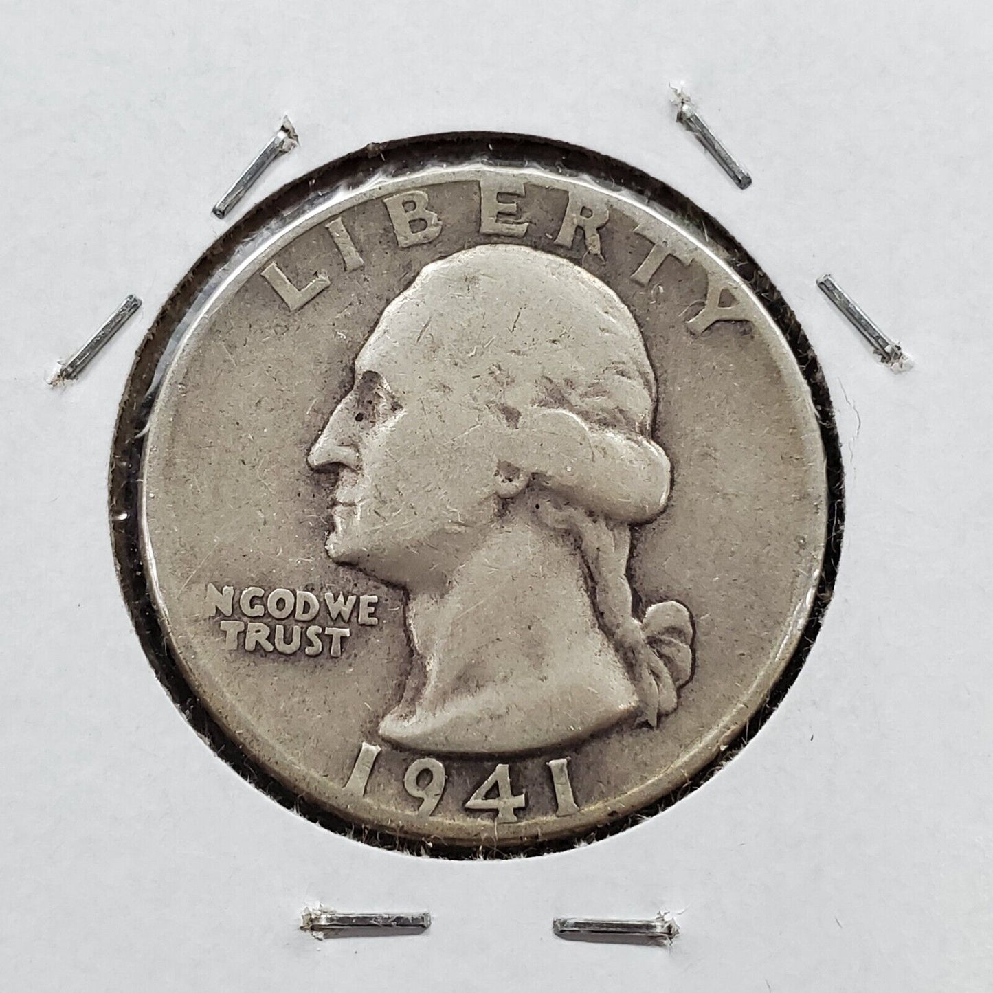 1941 P Washington Silver Quarter Coin Double Die Reverse Beak Variety AG / GOOD