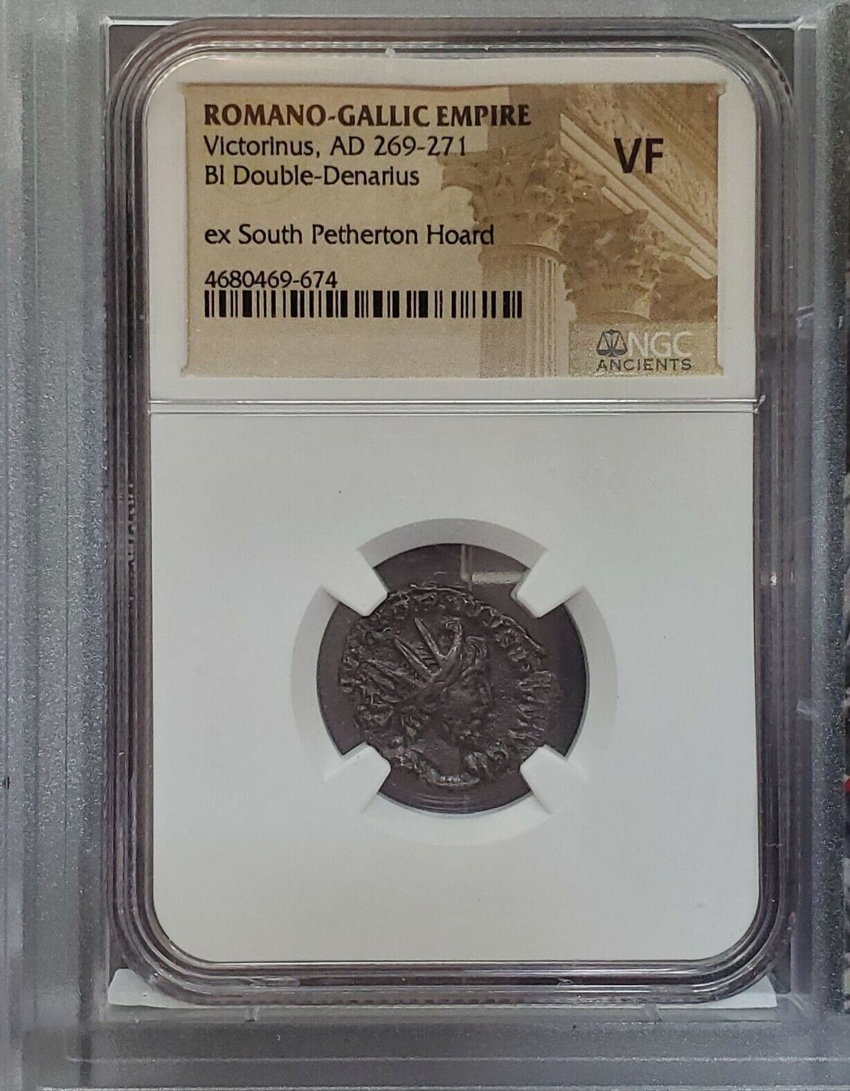 Victorinus AD 269-271 ROMANO-GALLIC Double-Denarius NGC VF Story Vault VERY FINE