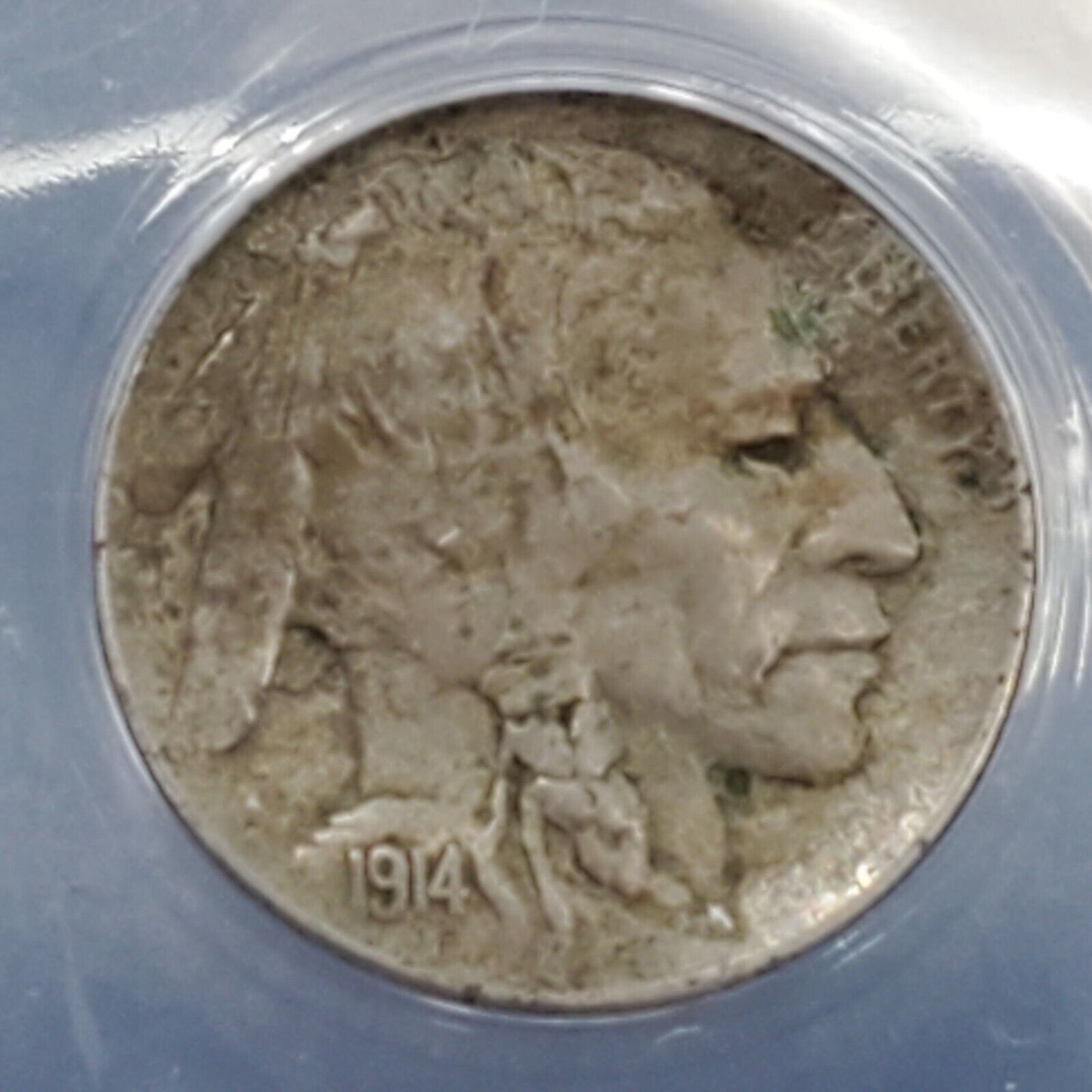 1914 P Buffalo Nickel Coin ANACS EF40 Split After Strike Weight 2.66 Grams